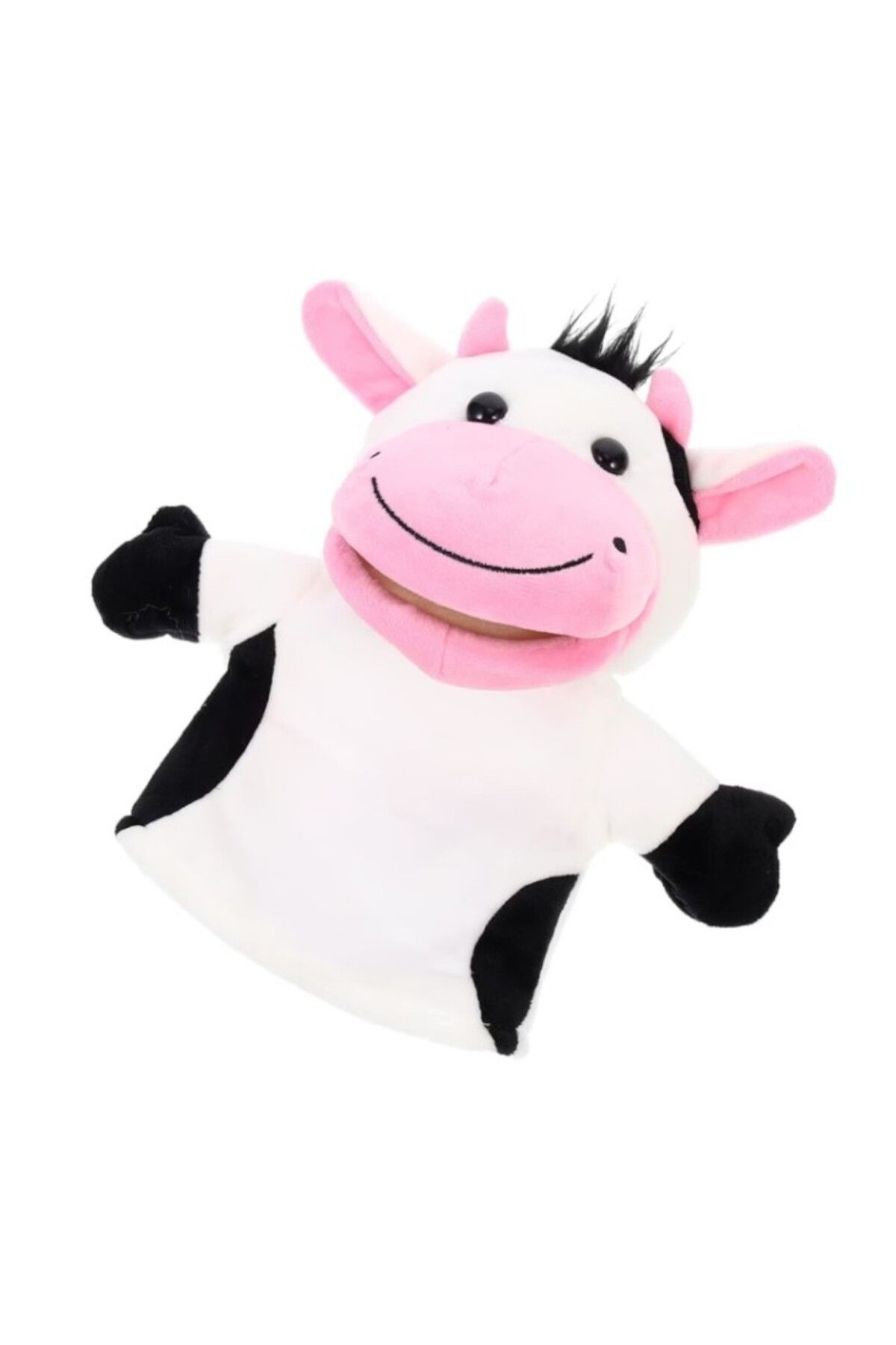 Malvys-Plush Hand Puppet, Cow Doll, White, 25 Cm 6