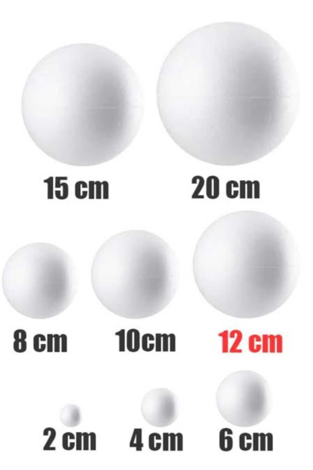 ÇİLEKHOMEAVM Strafor Köpük Top 12 cm 3 Adet Köpük Top Küre Toplar Yuvarlak Strafor Top Okul Deney Hobi SanaT