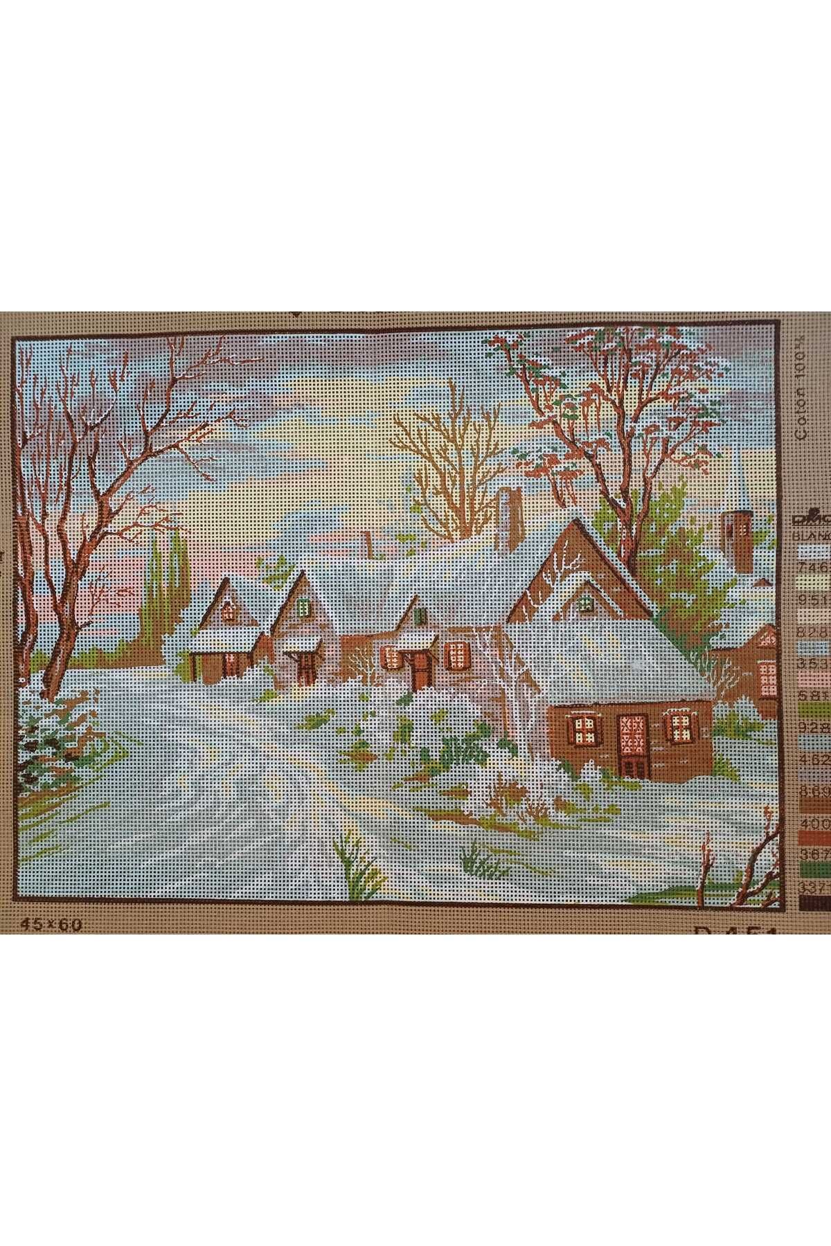 gobelin 45*60 cm Gobelin Baskılı kış manzara Goblen ipli