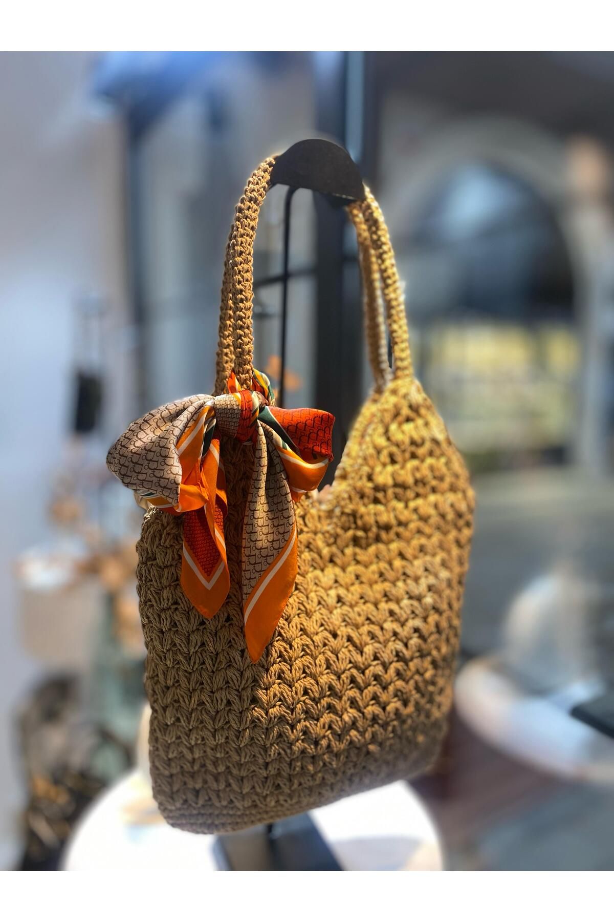 ZeynepKeskinDesign Hasır Çanta, Kadın Hasır Çanta , Örgü Çanta ASTARLI