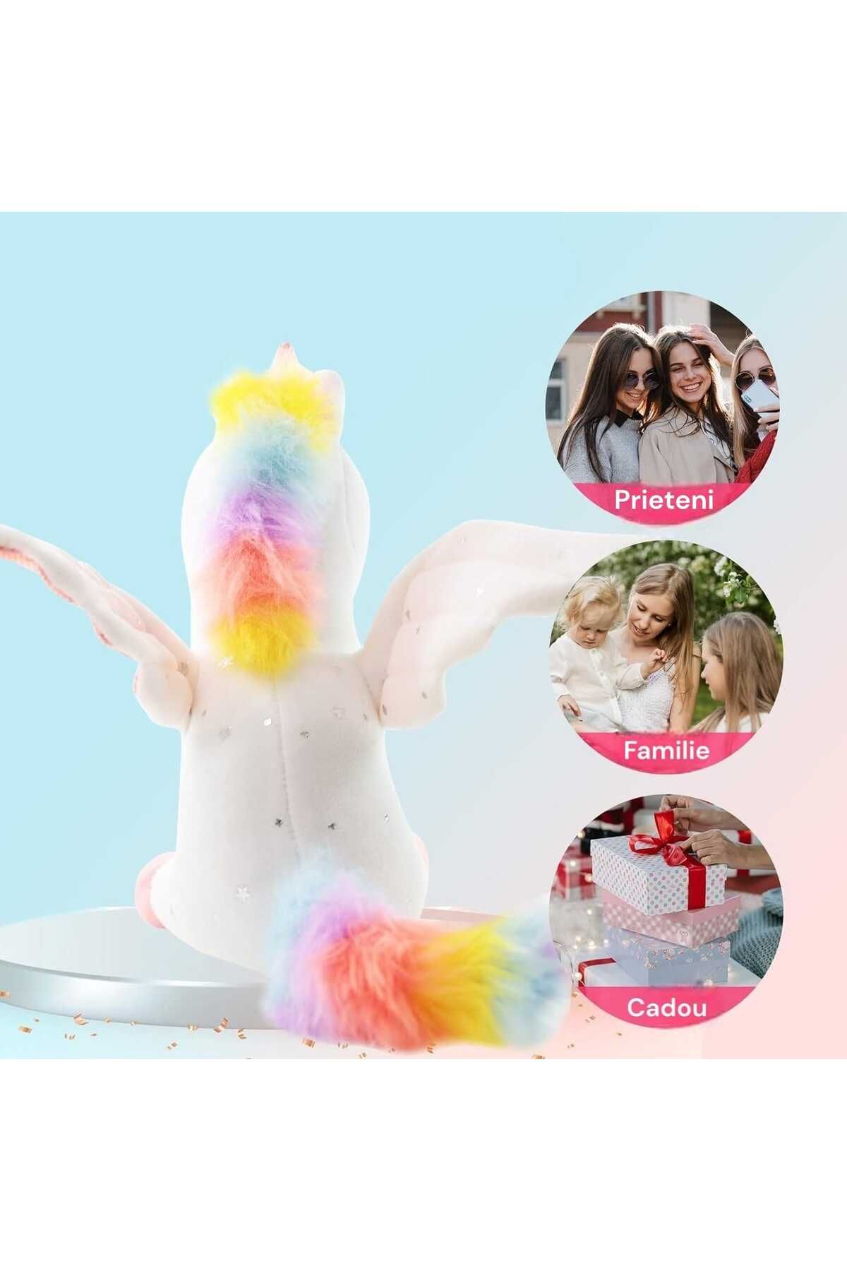 Malvys-Jucarie de plus Malvys®, Unicorn cu Aripi de Inger, Alb, 30 cm 5