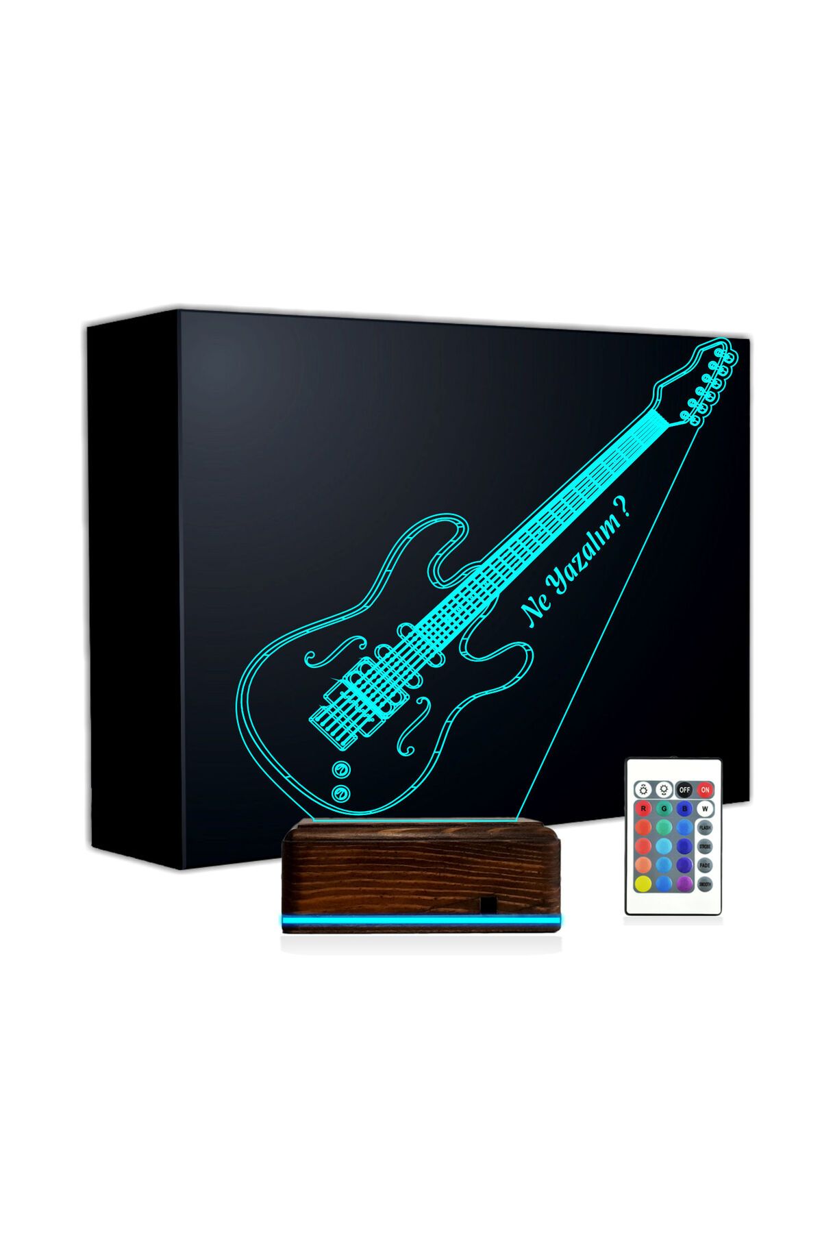 Kirppi 3d Lamba Elektro Gitar Gitarist Kişiye Özel Masa Gece Lambası