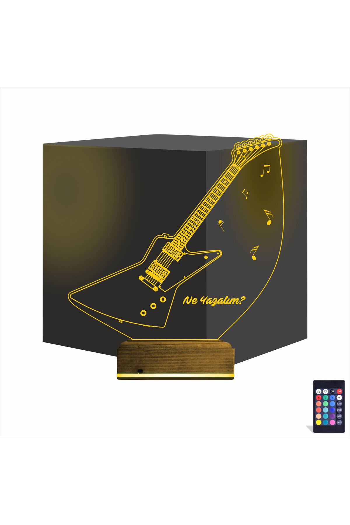 Kirppi 3d Lamba Elektro Gitar Müzik V2 Kişiye Özel Masa Gece Lambası