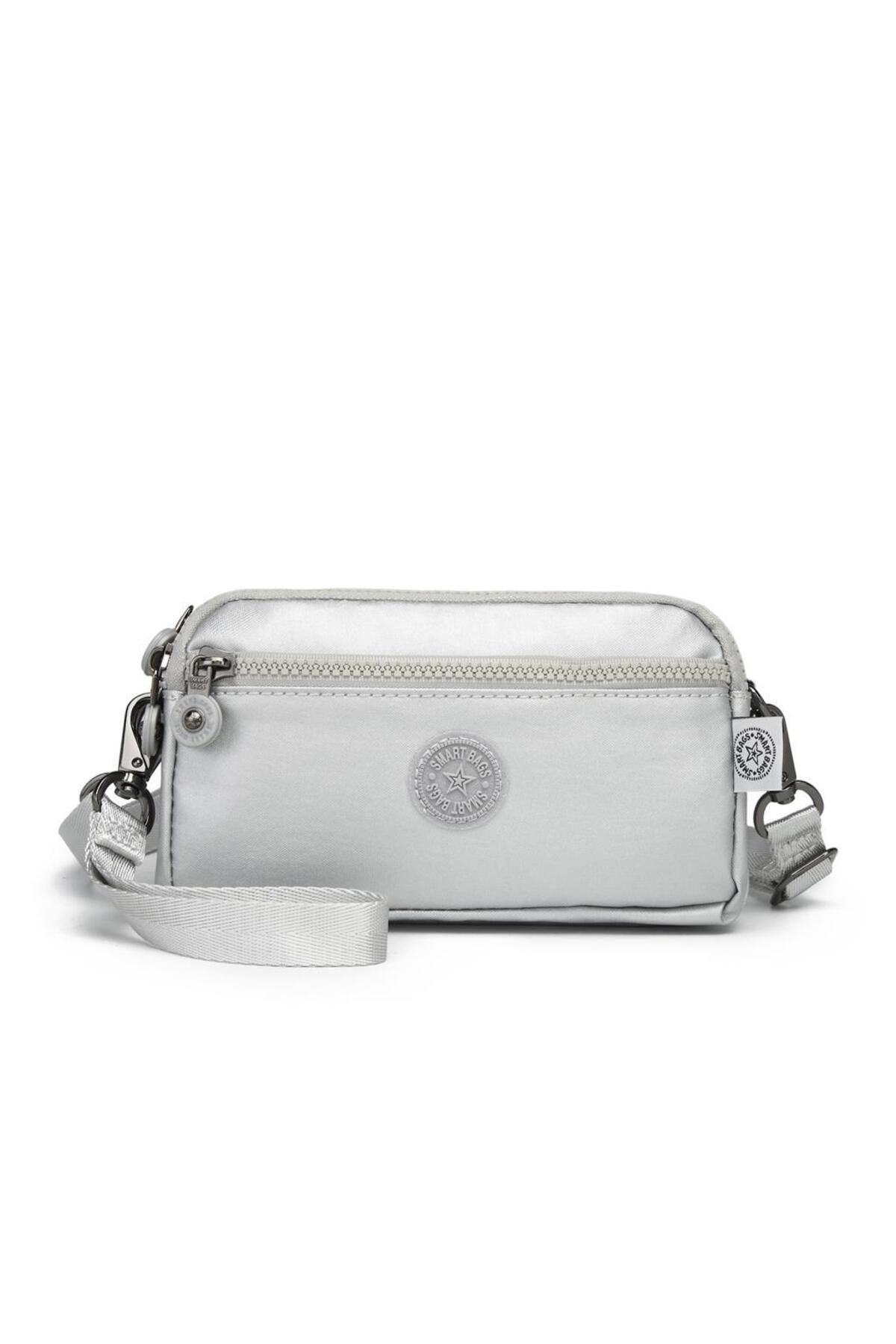 SMART BAGS Metalik Kumaş Smart Bags Mini Boy Postacı Çantası ve Cüzdanı 1112