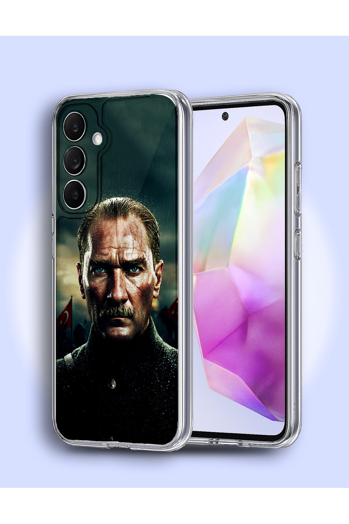 Caseji Samsung Galaxy A35 Uyumlu Şeffaf Baskılı Kılıf