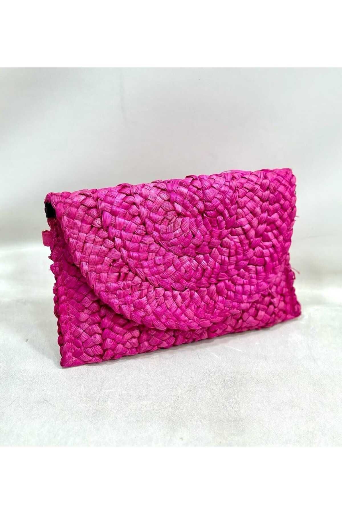 ZeynepKeskinDesign Kadın Hasır Çanta, Hasır Clutch Portföy Çanta, Plaj Çantası, uzun askısı mevcuttur