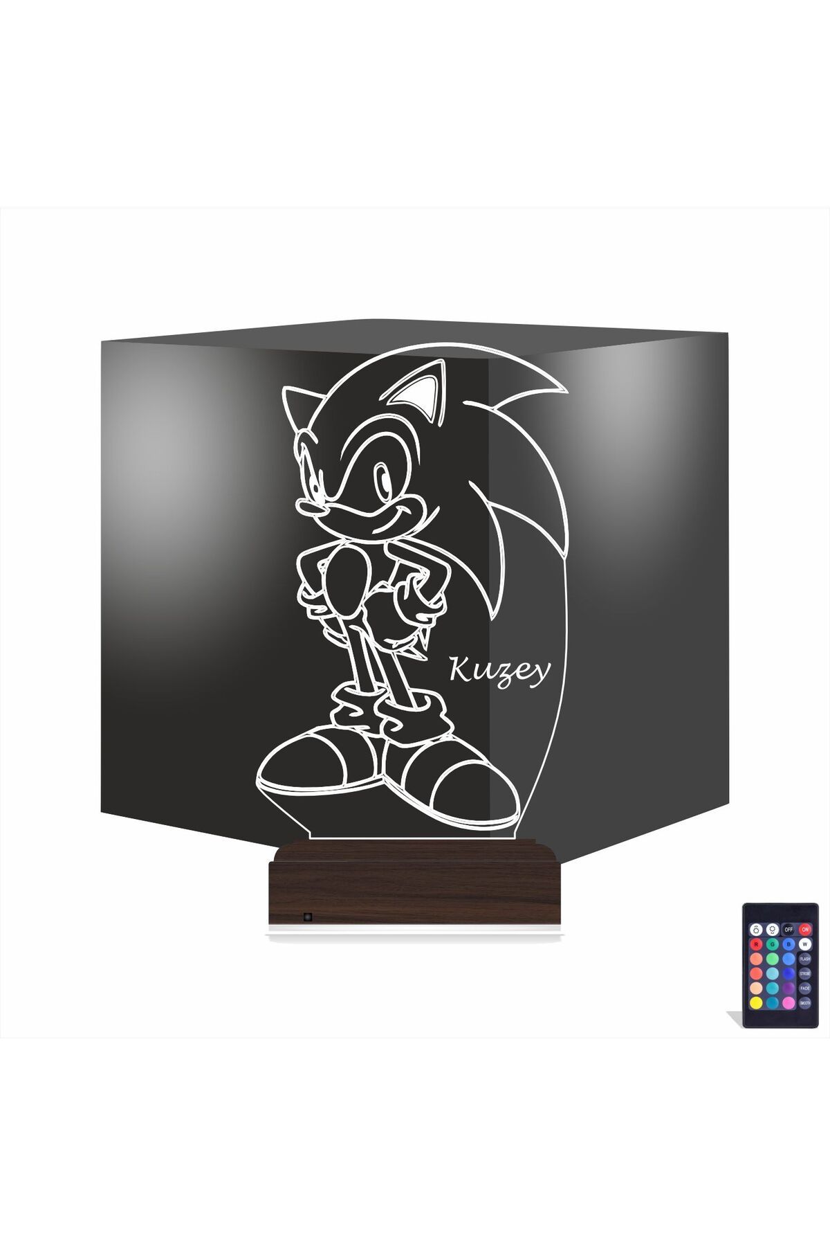 Kirppi 3d Lamba Sonic Çocuk Odası Hediye Kişiye Özel Masa Gece Lambası