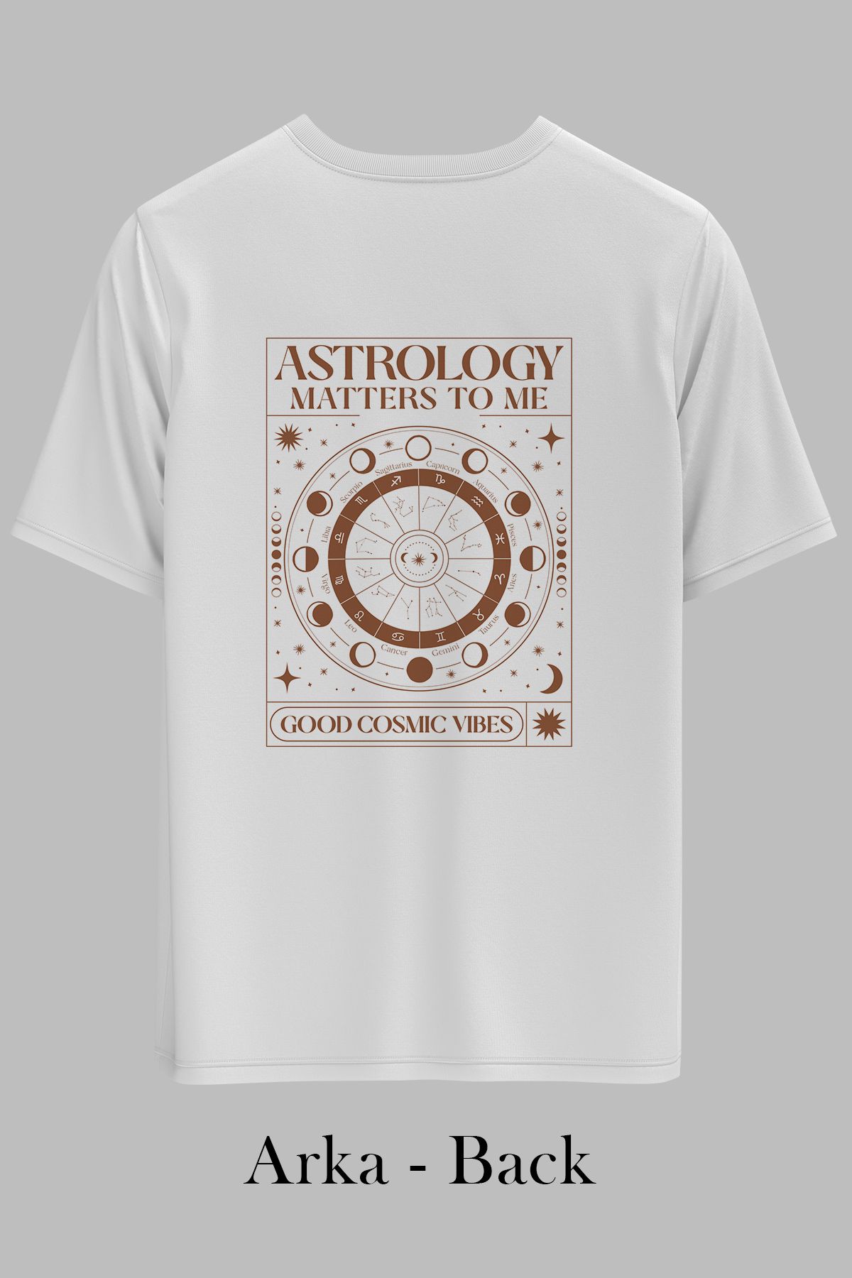 OXVİN Astrology Sırt Baskılı OVERSİZE Unisex T-Shirt (BOL KALIP)
