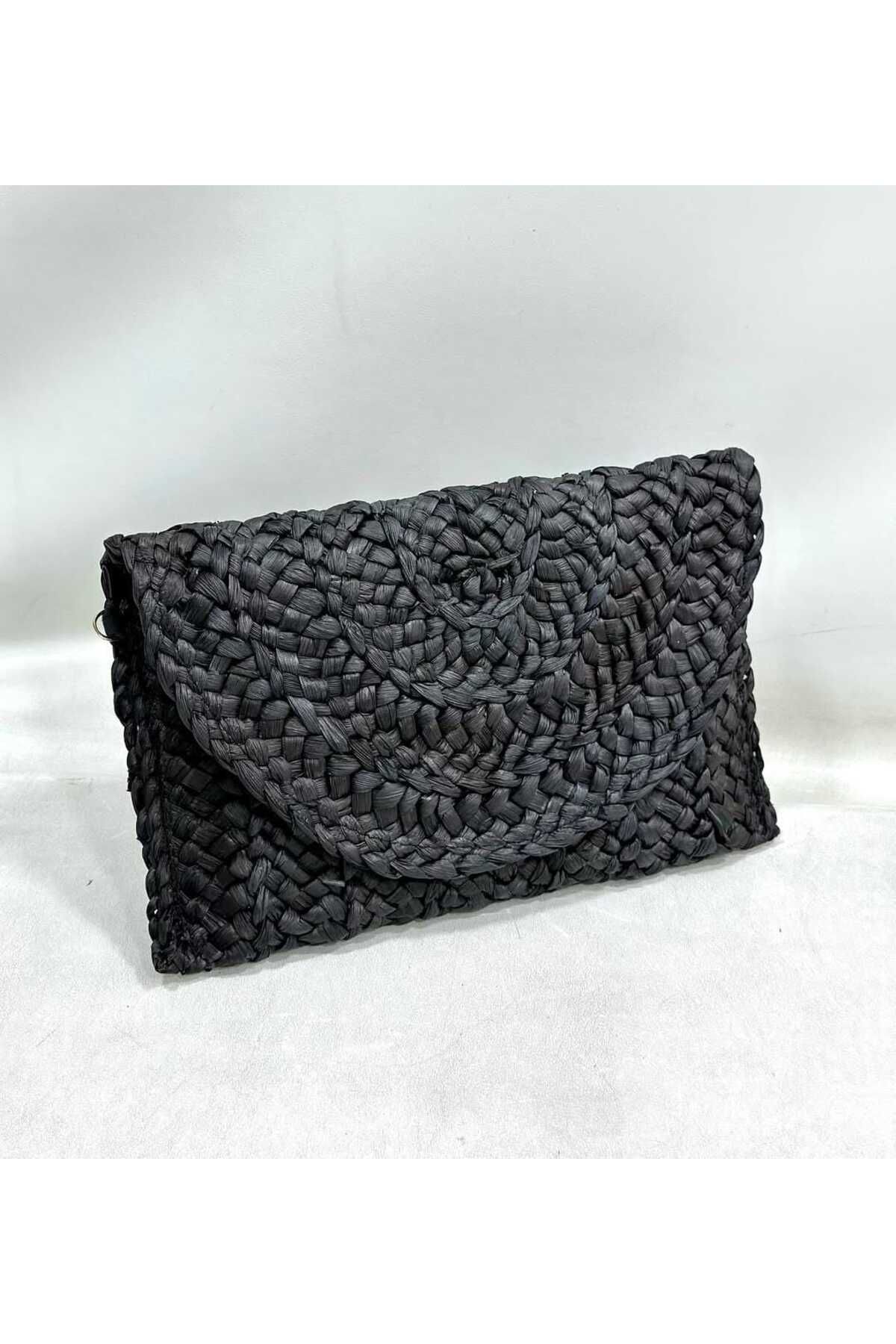 ZeynepKeskinDesign Kadın Hasır Çanta, Hasır Clutch Portföy Çanta, Plaj Çantası, uzun askısı mevcuttur