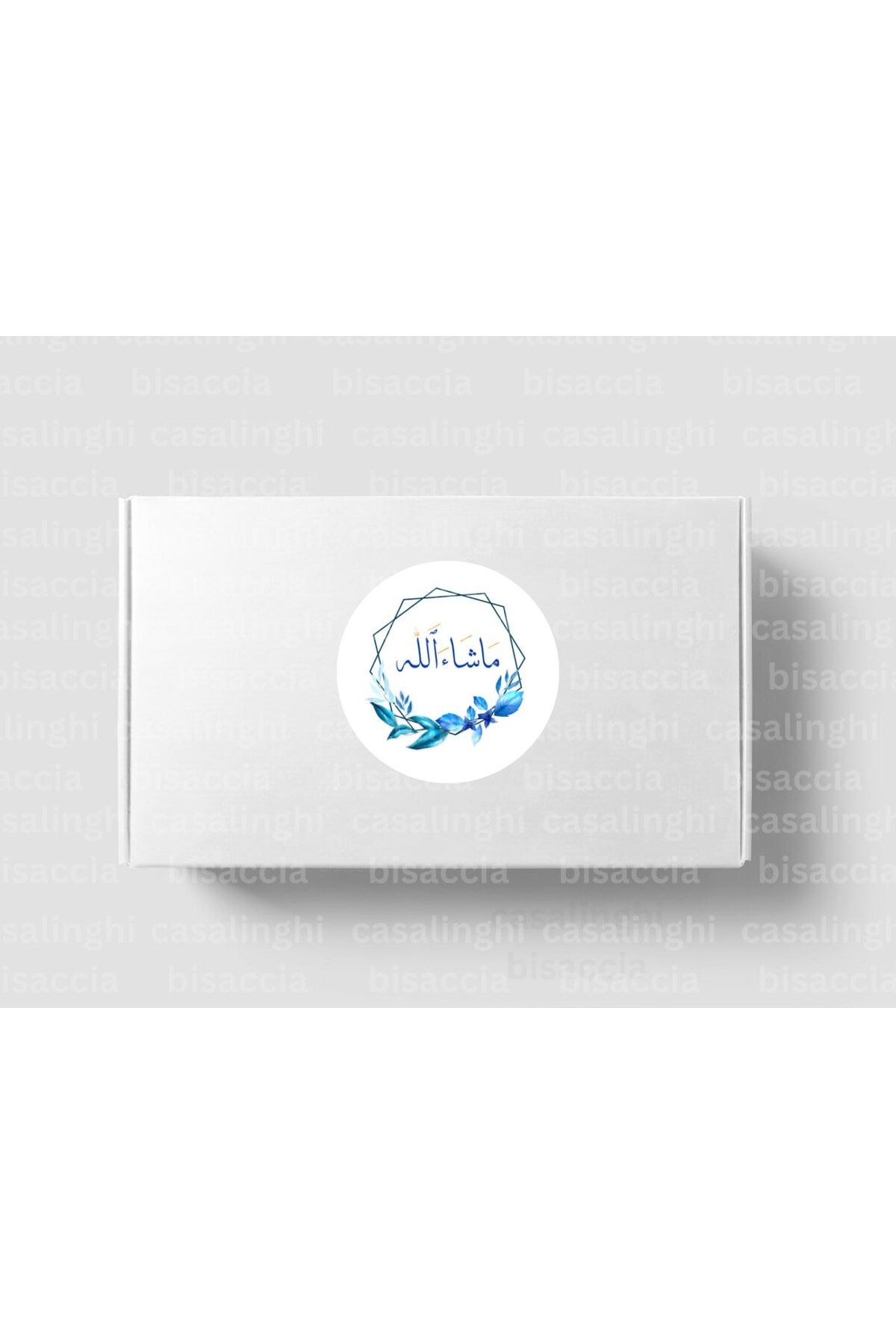 CASALINGHI Arapça Mashallah Etiketi Yuvarlak Mat Sticker Bebek Partisi Kutlama Mevlit 4 Cm (90 Adet)