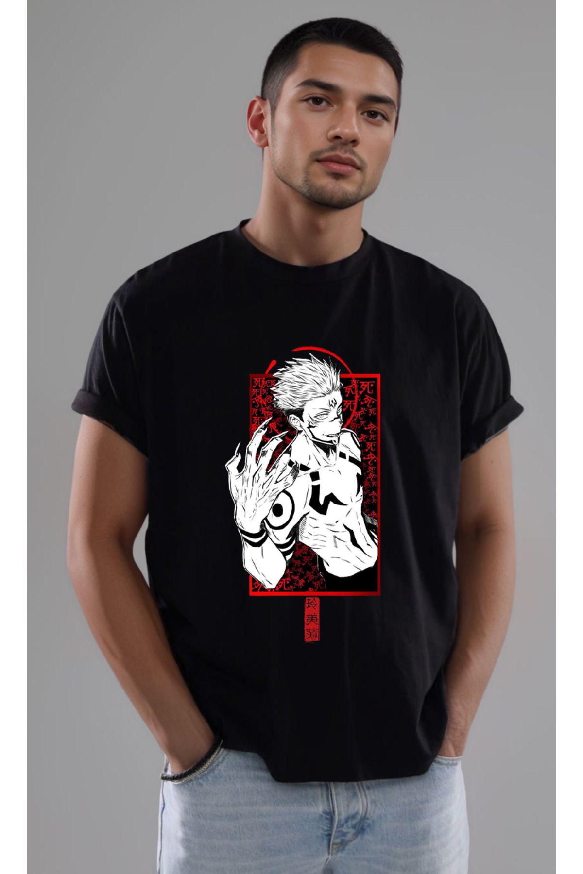 petite pati Jujutsu Kaisen Sukuna Baskılı Unisex Tshirt
