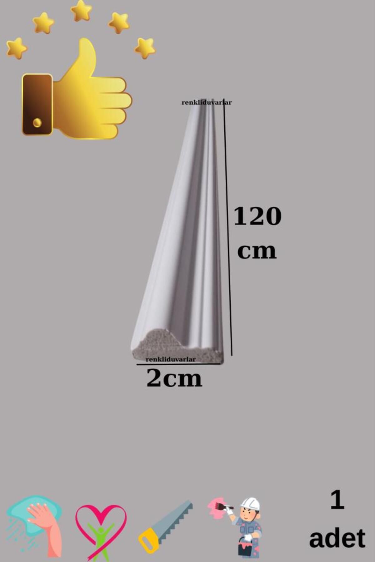 Dekoratif Boyanabilir 1 Adet 2cm x 120cm Eğimli Polistren Duvar Çıtası Ev Salon Koridor Süpürgelik