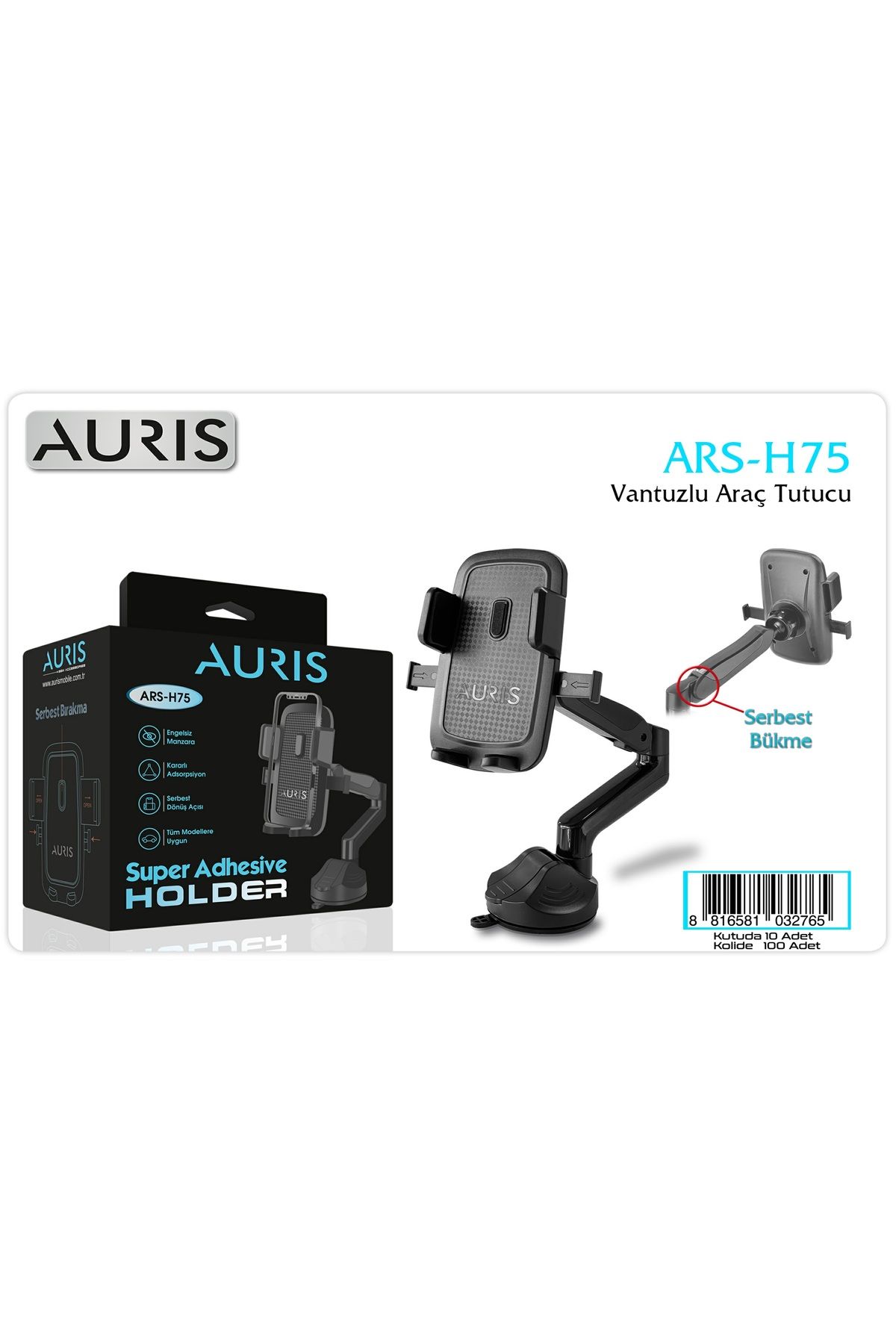 Auris H75 Vantuzlu Araç İçi Telefon Tutucu