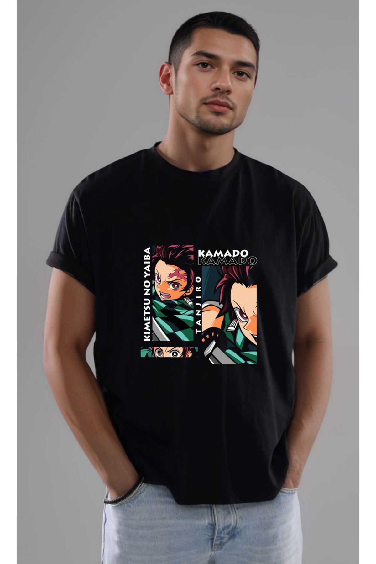 petite pati Demon Slayer Tanjiro Baskılı Unisex Tshirt