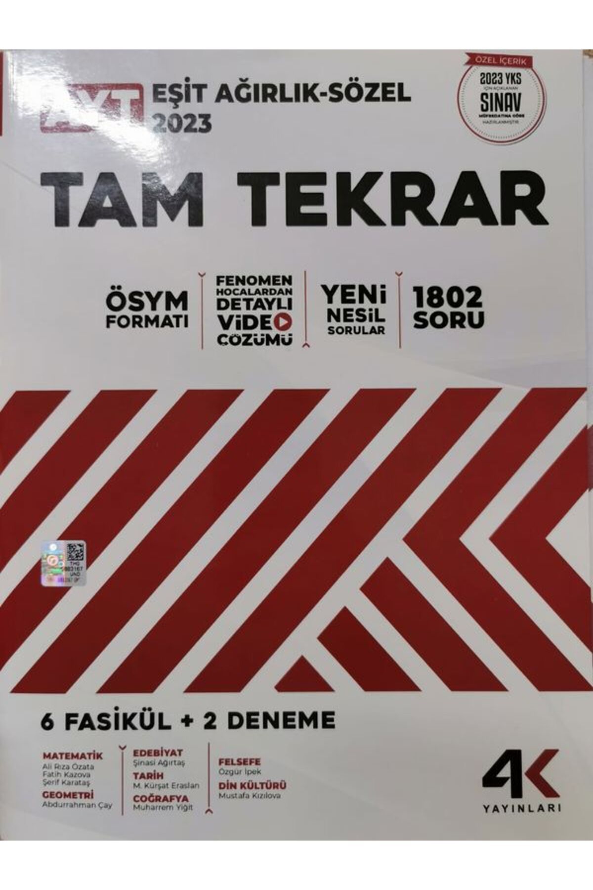 YENİ ALTERNATİF YAYINLARI AYT EŞİT AĞIRLIK-SÖZEL TAM TEKRAR 4K