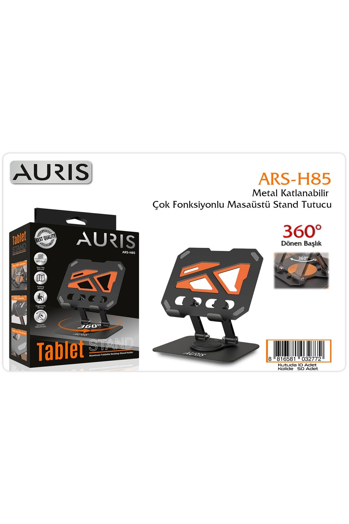 Auris H85 Tablet Tutucu – Metal Masa Üstü Standı