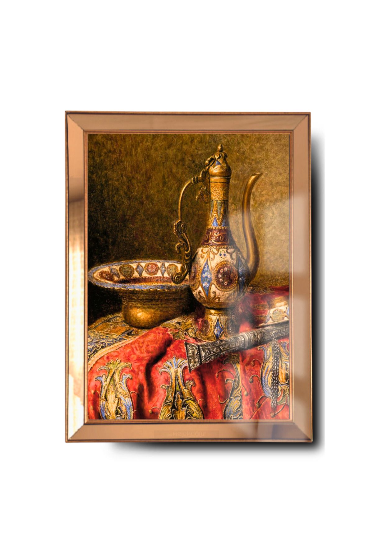 Arkenta Gold Ottoman Etnik Cam Ayna Çerçeveli Tablo