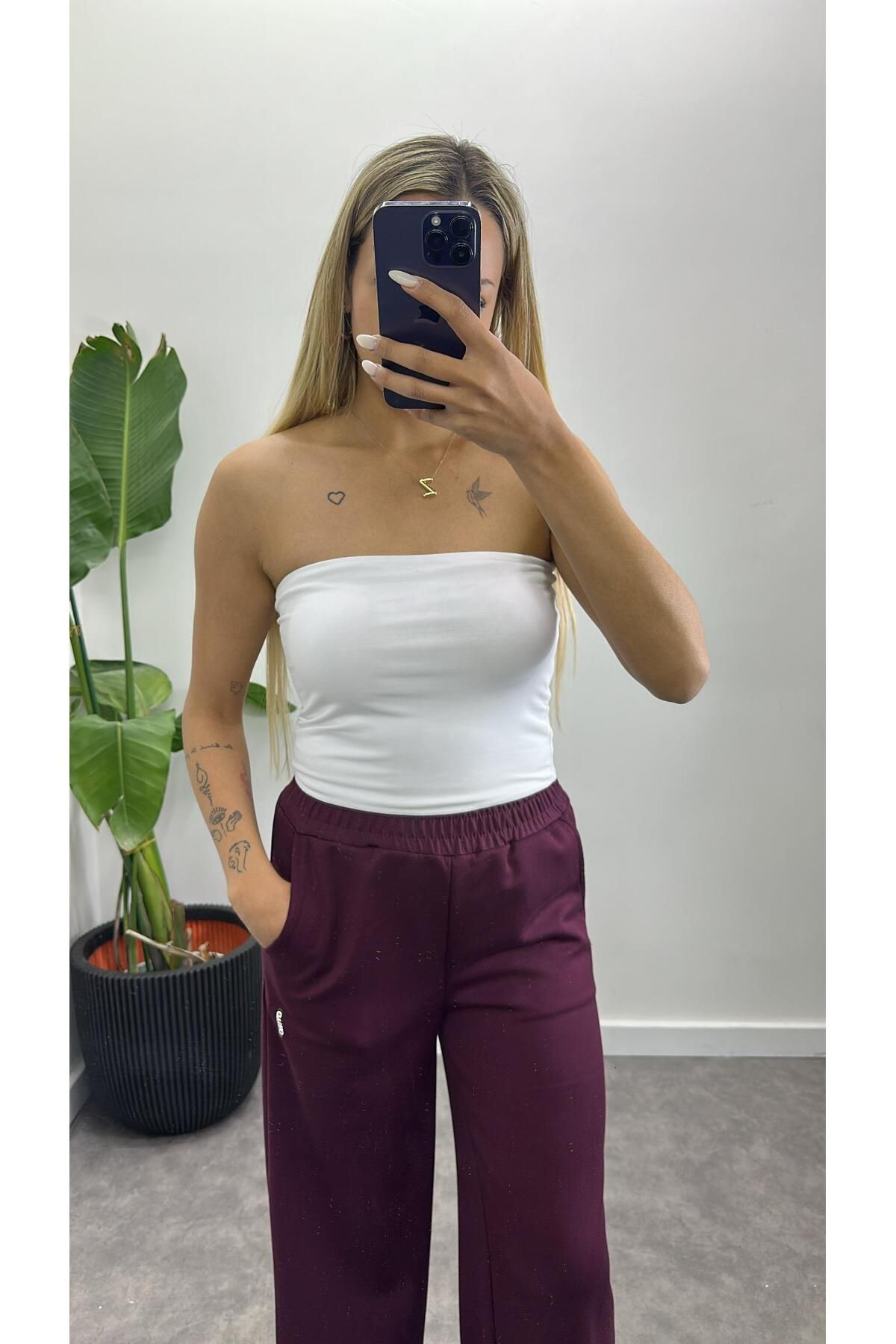 Acar Boutique Straplez Penye Bluz
