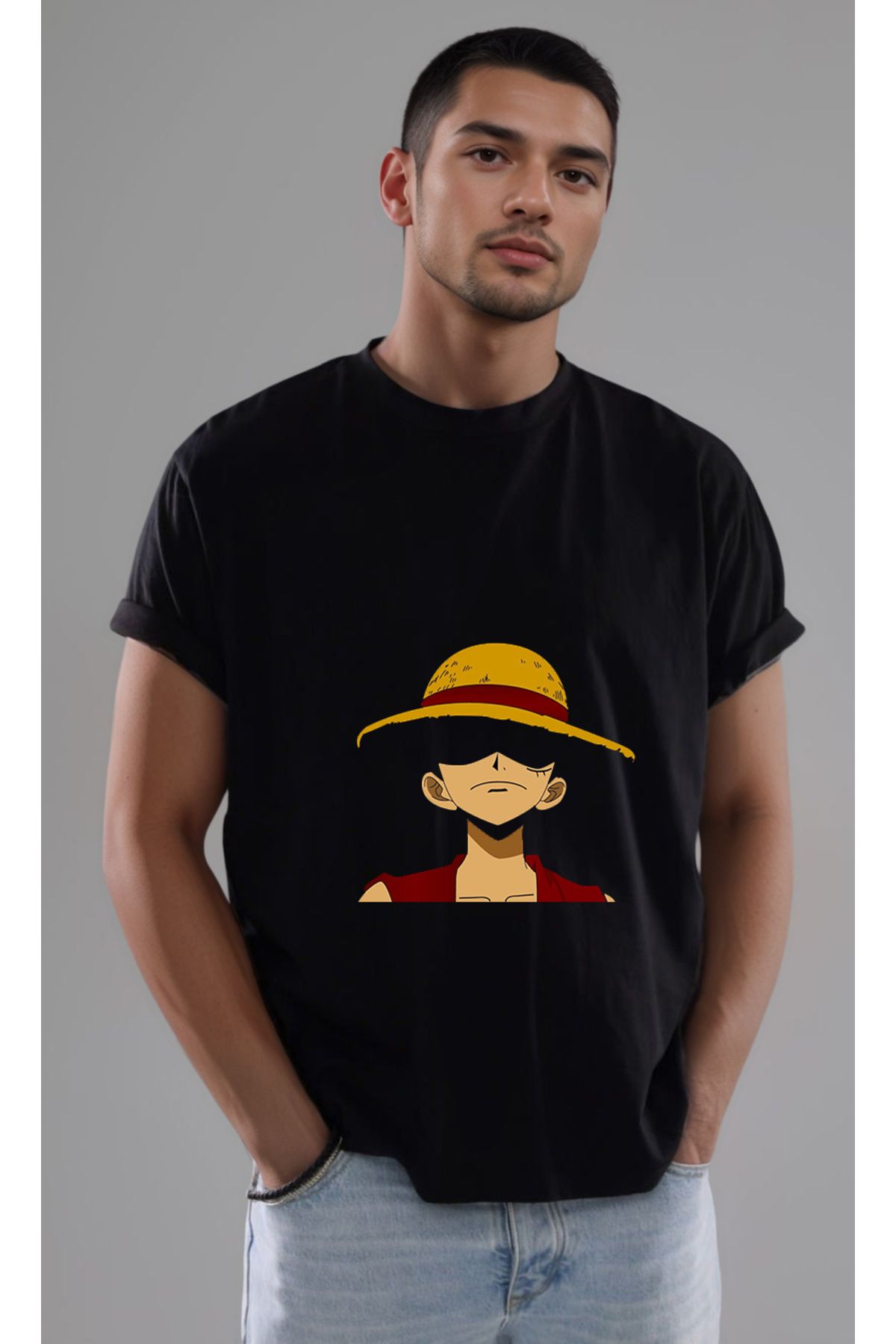 petite pati One Piece Luffy Baskılı Unisex Tshirt