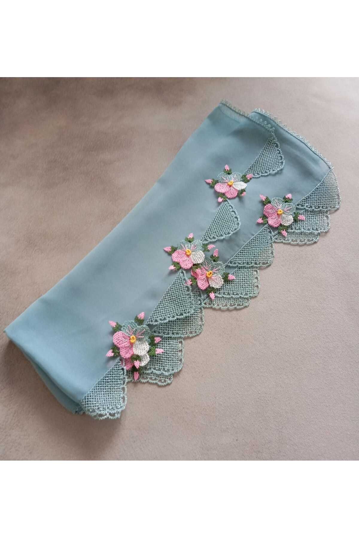 NUMİSTORE İğne oyası çağla yeşili namaz örtüsü