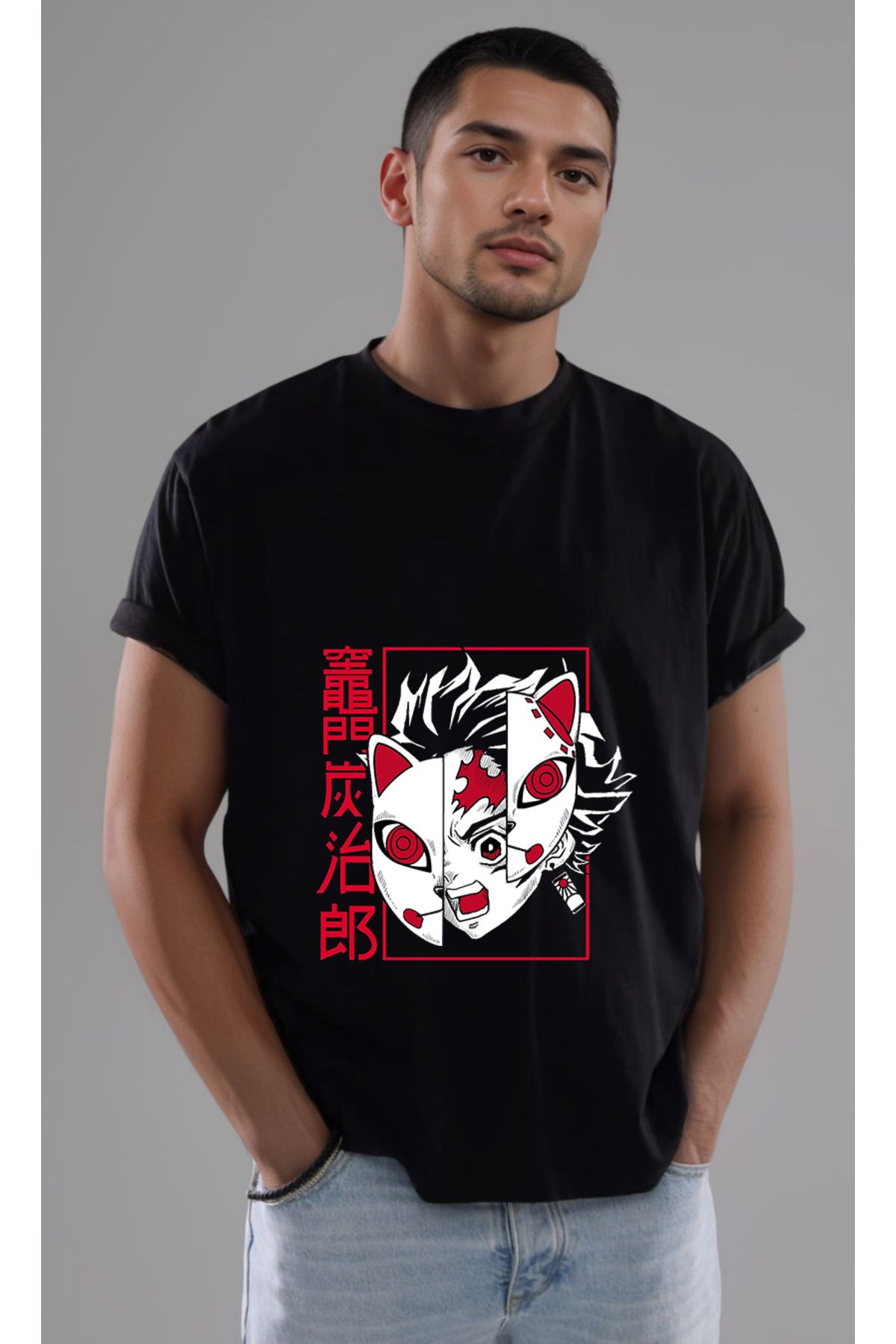 petite pati Demon Slayer Tanjiro Baskılı Unisex Tshirt