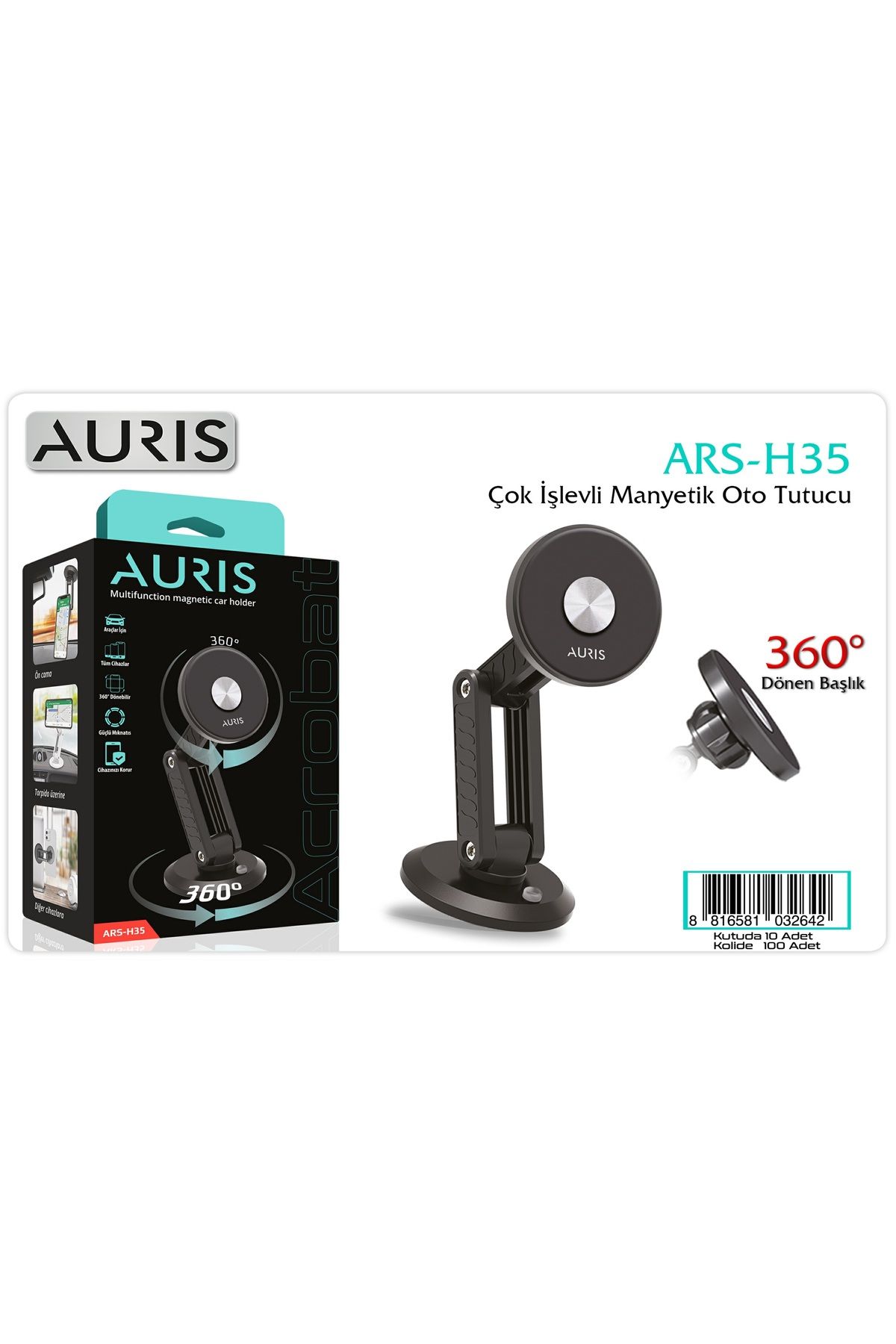 Auris H35 Metal Araç İçi Telefon Tutucu
