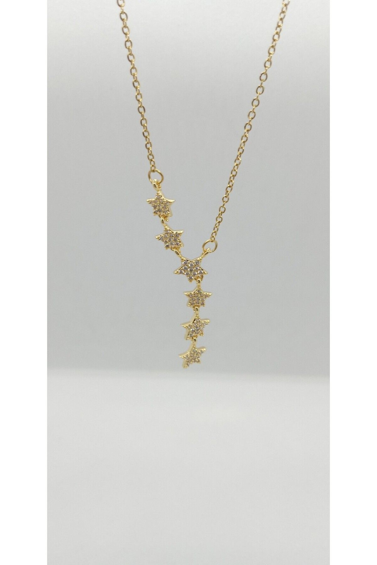ndjewelry Gold Renk Taşlı Yıldız Figür Kolye