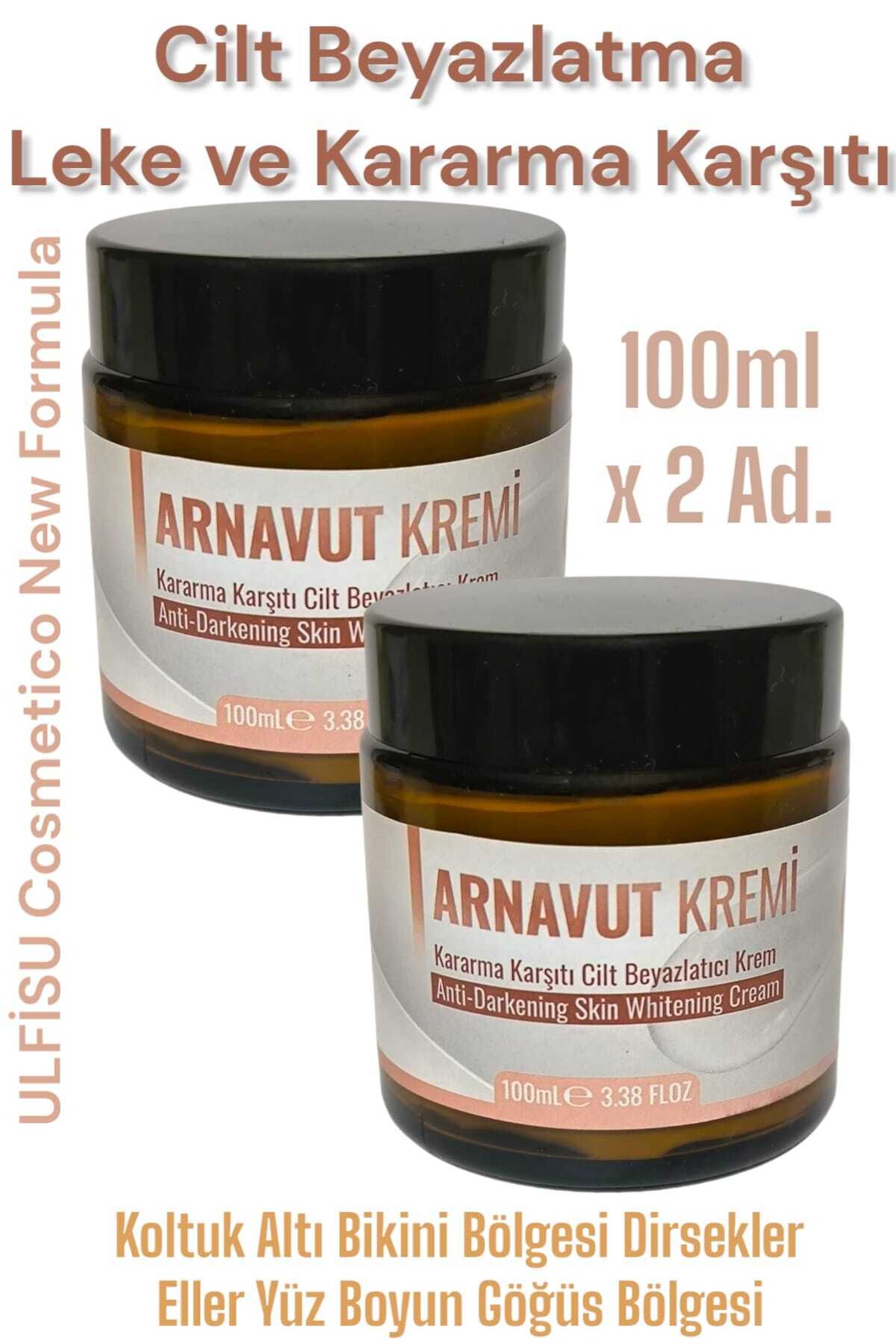 ULFİSU COSMETİCO Arnavut Kremi 100 ml 2 ADET - Cilt Beyazlatıcı Krem Özel Cam Şişesinde