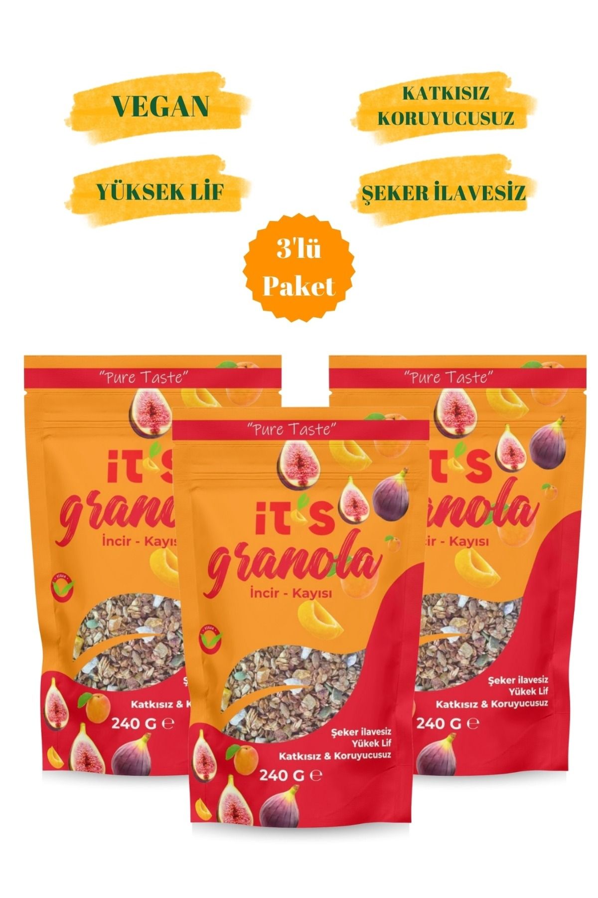 it's Granola 3'lü Paket - İncirli ve Kayısılı - 240 G