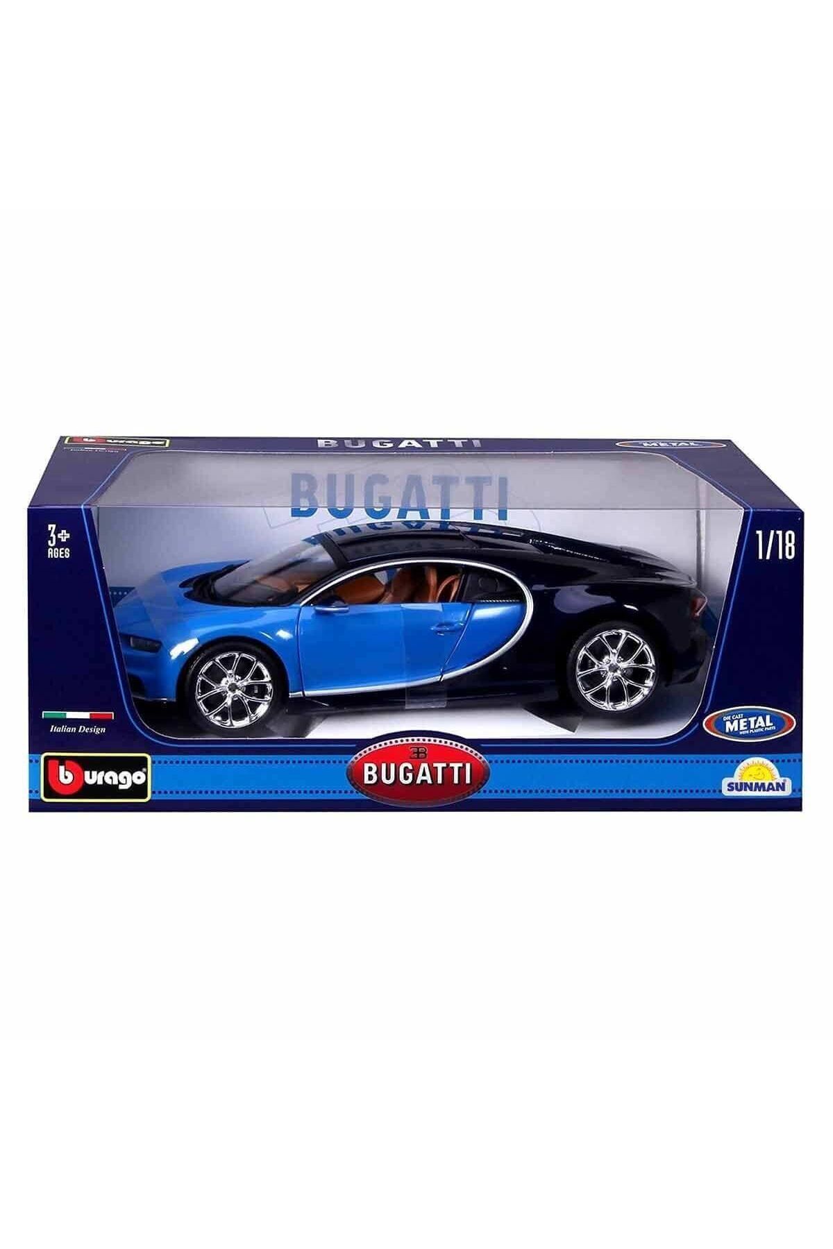 melfxxl eticaret 1011040 1:18 Bugatti Chiron Model Mavi Araba -Sunman