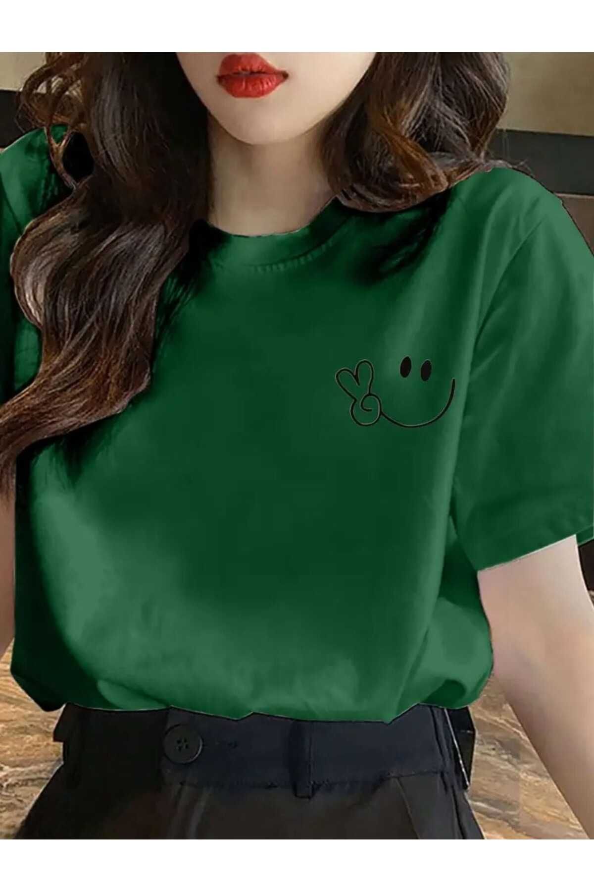 TekTarzz Unisex Eğlenceli Yüz Baskılı Tasarım Tshirt