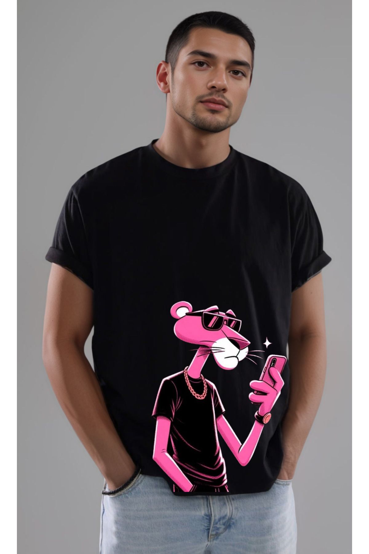petite pati Pembe Baskılı Unisex Tshirt