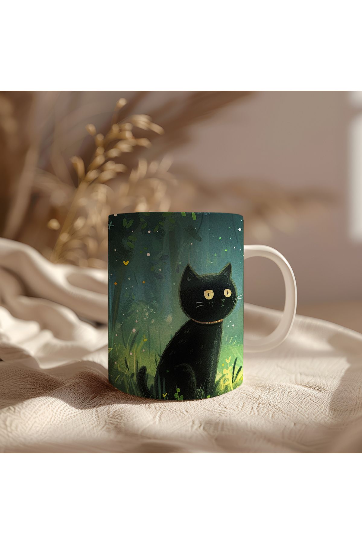 waspandhornet Sihirli Ormanda Kara Kedi Kupa