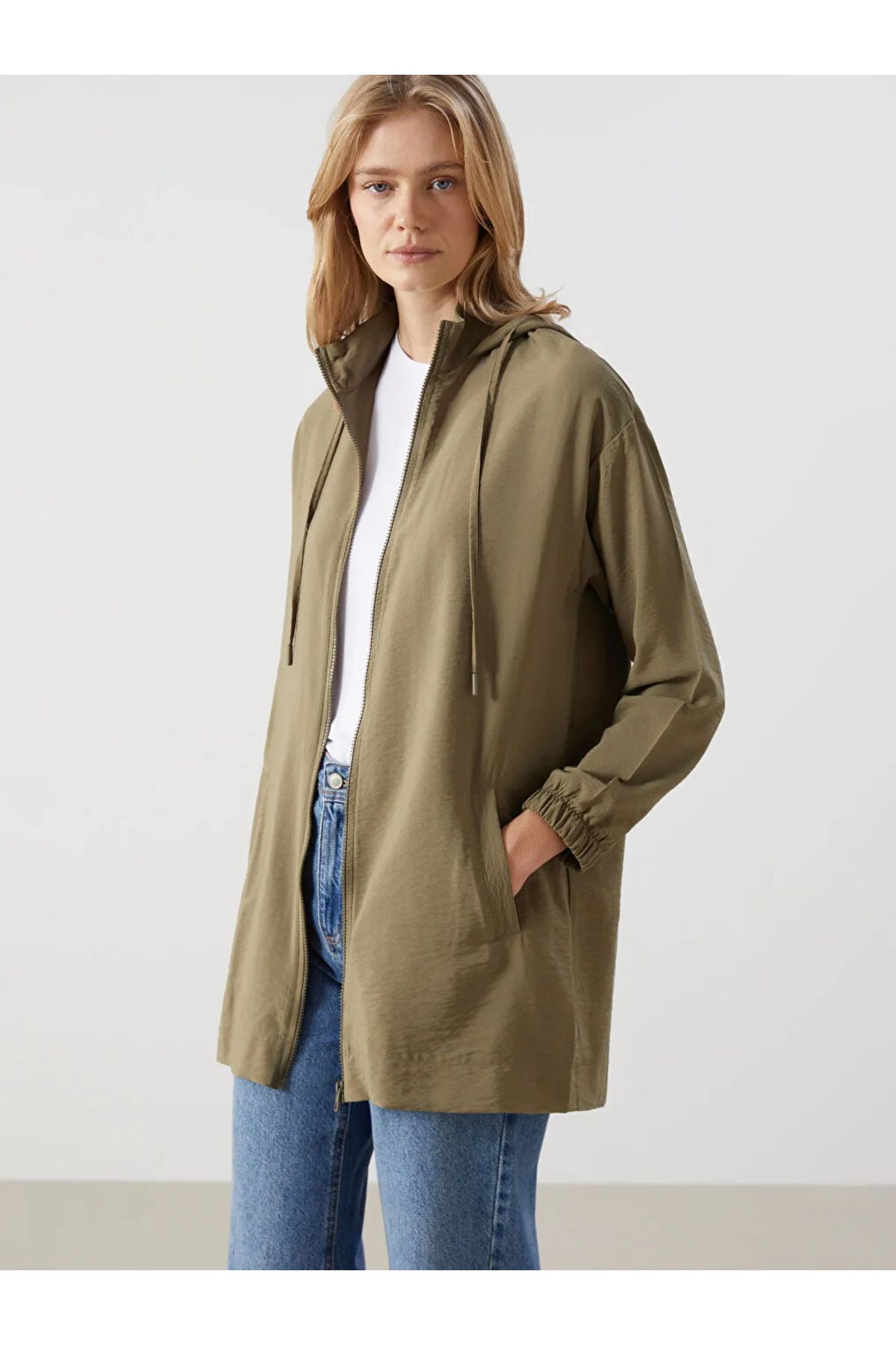 LC Waikiki Kapüşonlu Düz Oversize Kadın Tunik