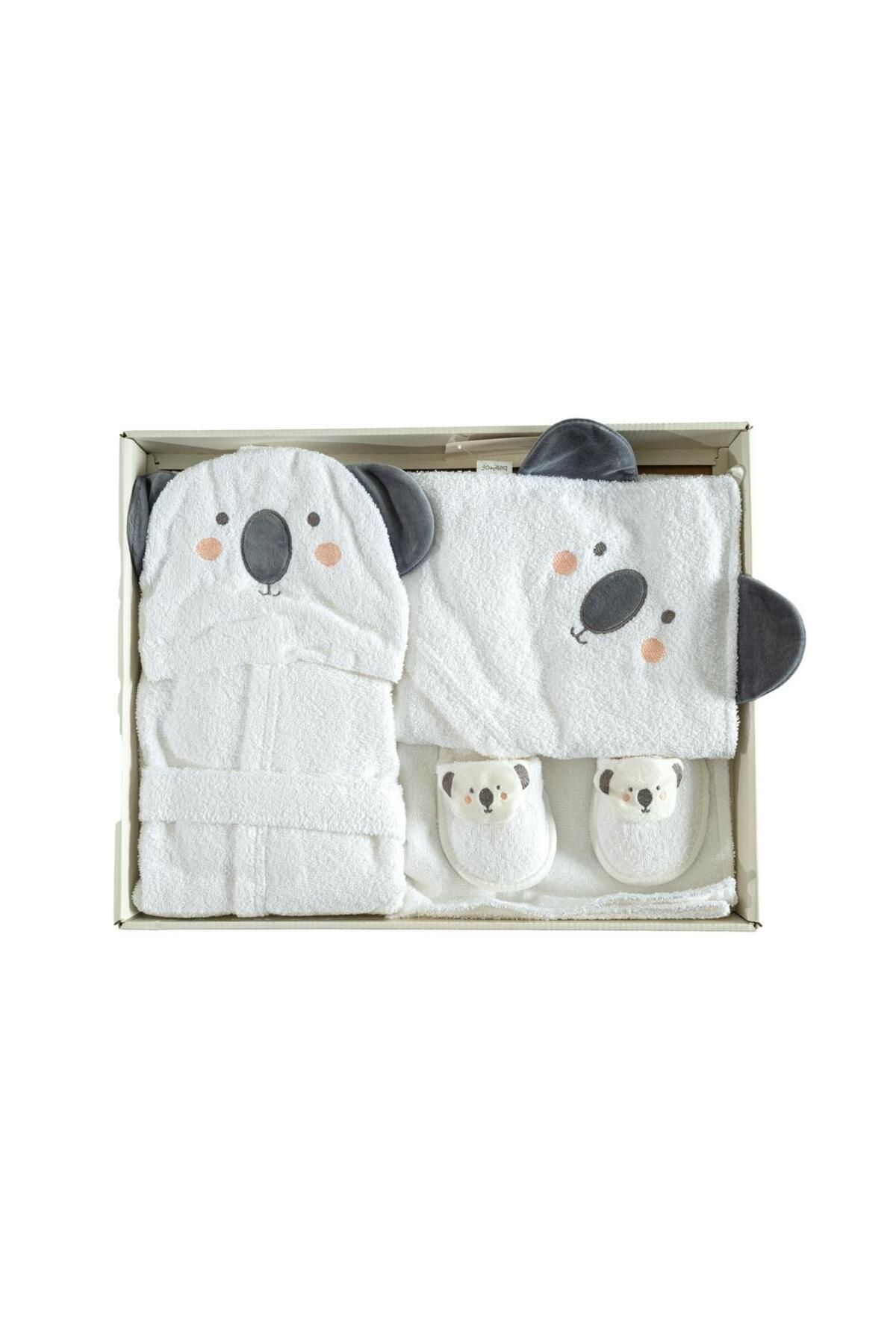 Bebitof Organik Koala Desenli Bornoz Seti