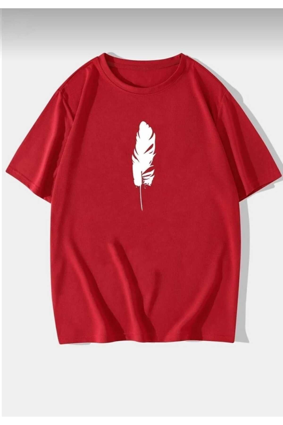 TekTarzz Unisex Tüy Baskılı Tasarım Tshirt
