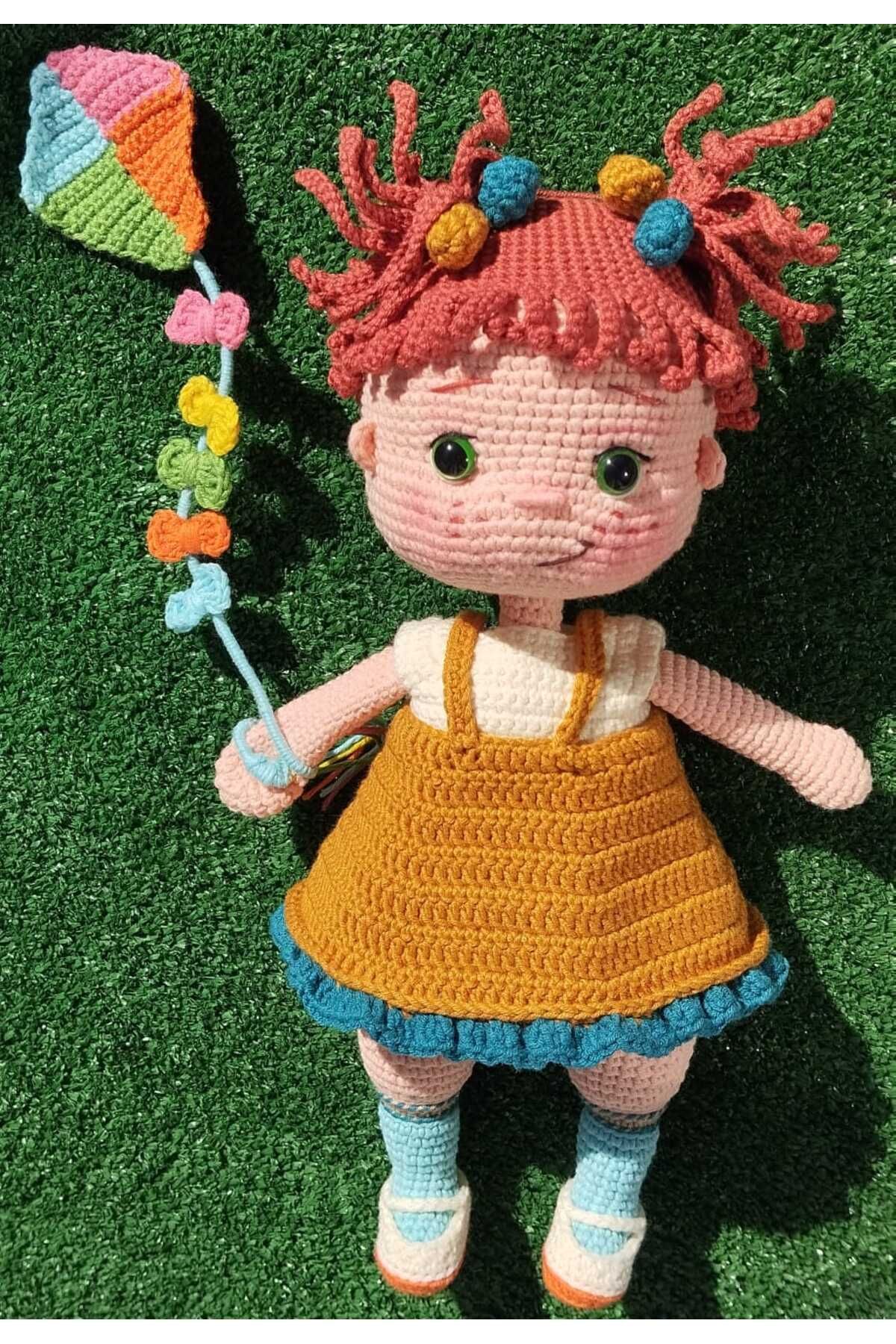elemeğiürünler Riley Doll Örgü Bebek 28cm