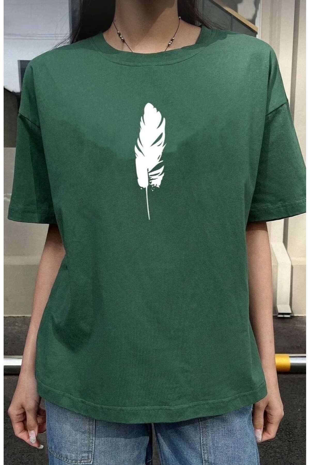 TekTarzz Unisex Tüy Baskılı Tasarım Tshirt