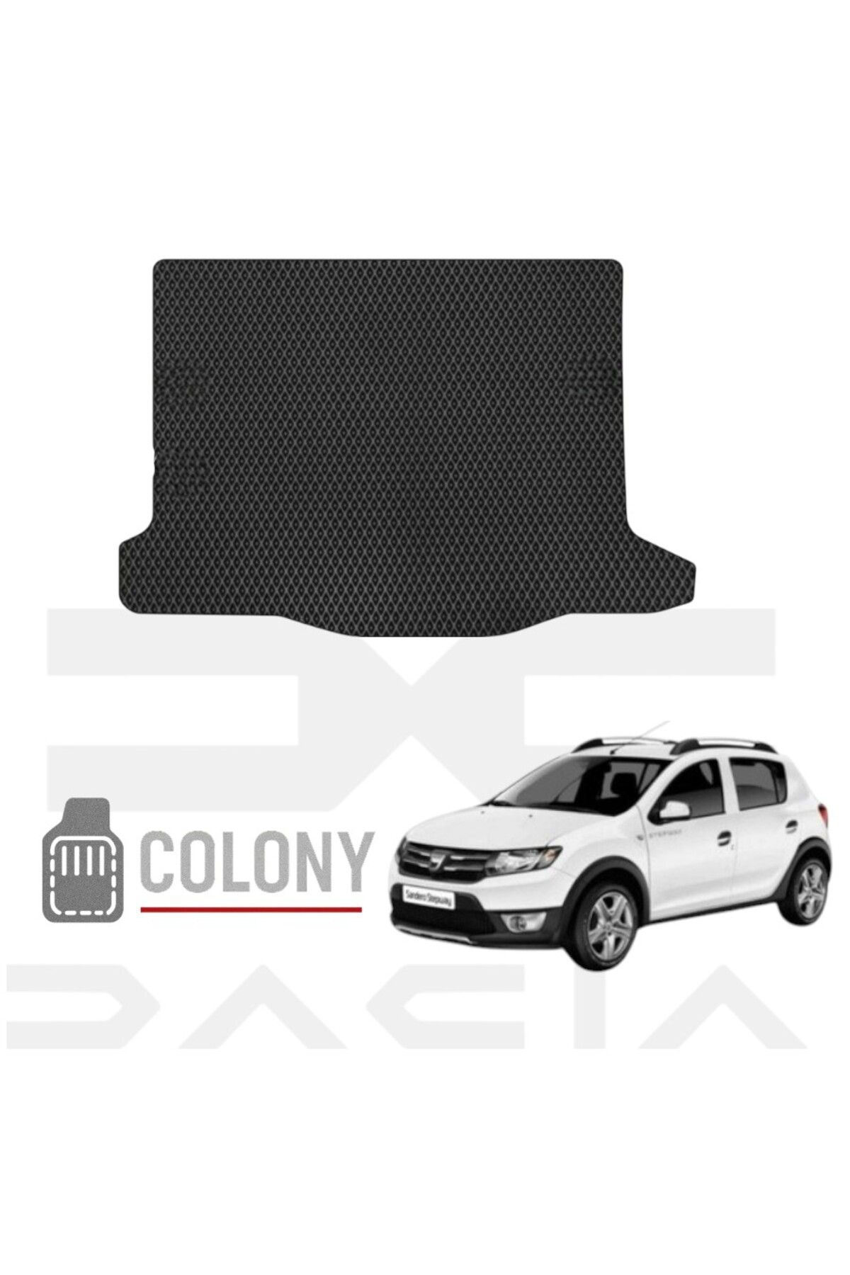 COLONY Dacia Sandero Stepway 2012-2024 Uyumlu Hücreli Premium Eva Paspas Seti Tam Set Paspas Takımı