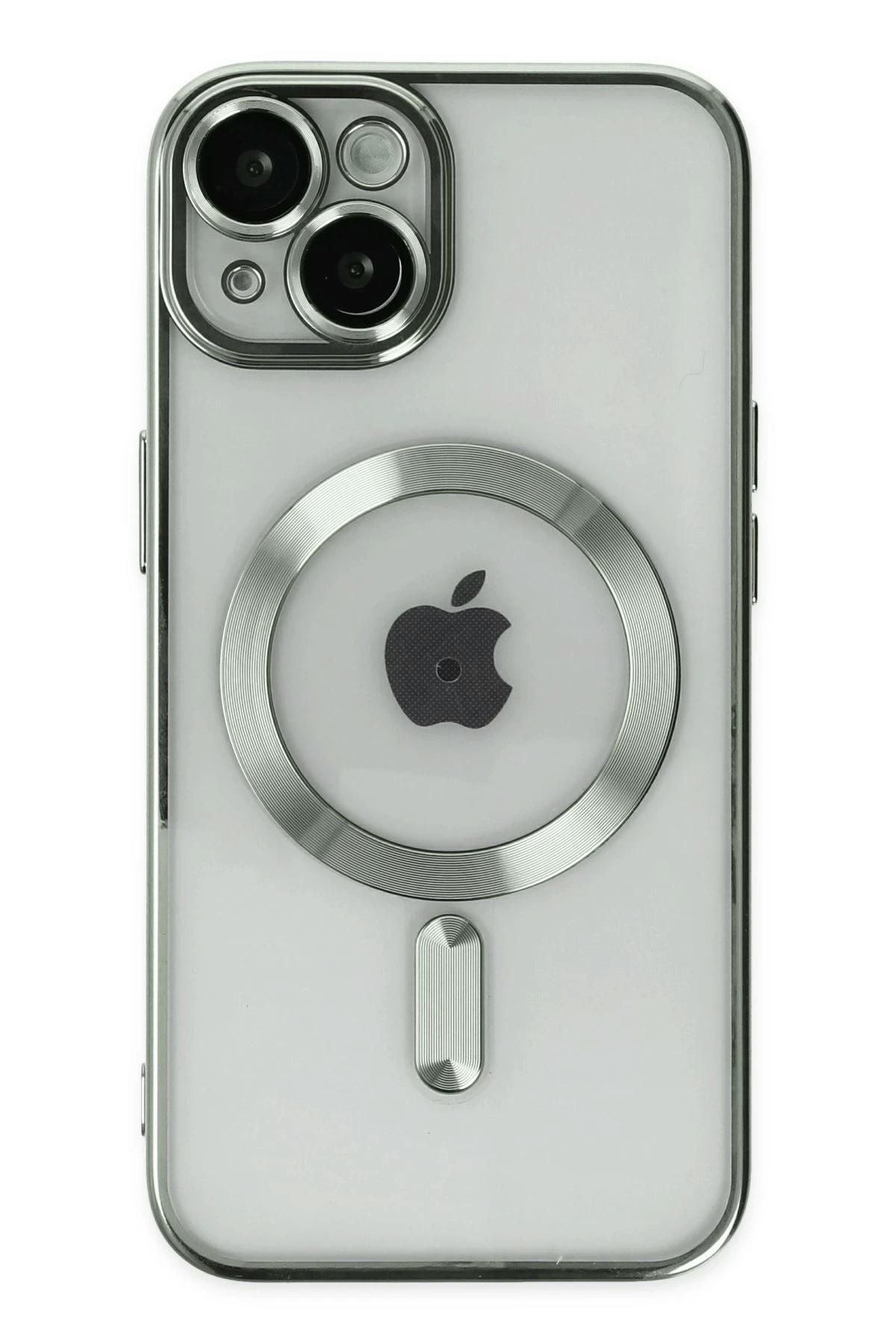 Zentico iPhone 14 Kılıf Kross Magneticsafe Kapak - Gümüş