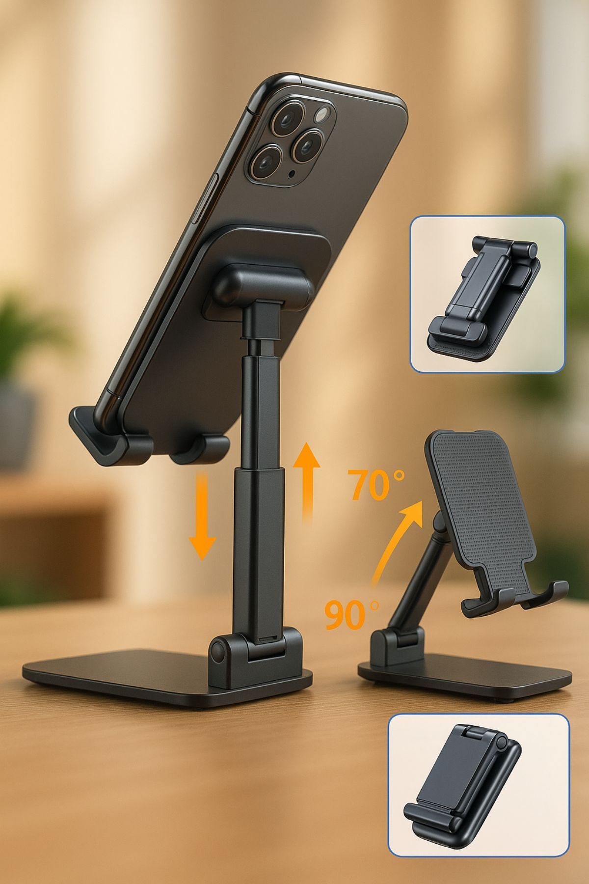 TOYFEST 360° Katlanabilir Masaüstü Telefon ve Tablet Standı