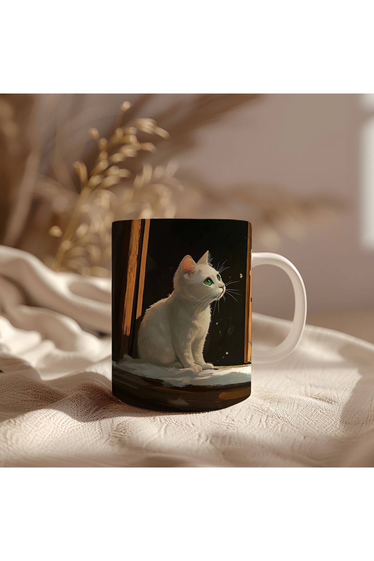 waspandhornet Kedi Temalı Seramik Bardak