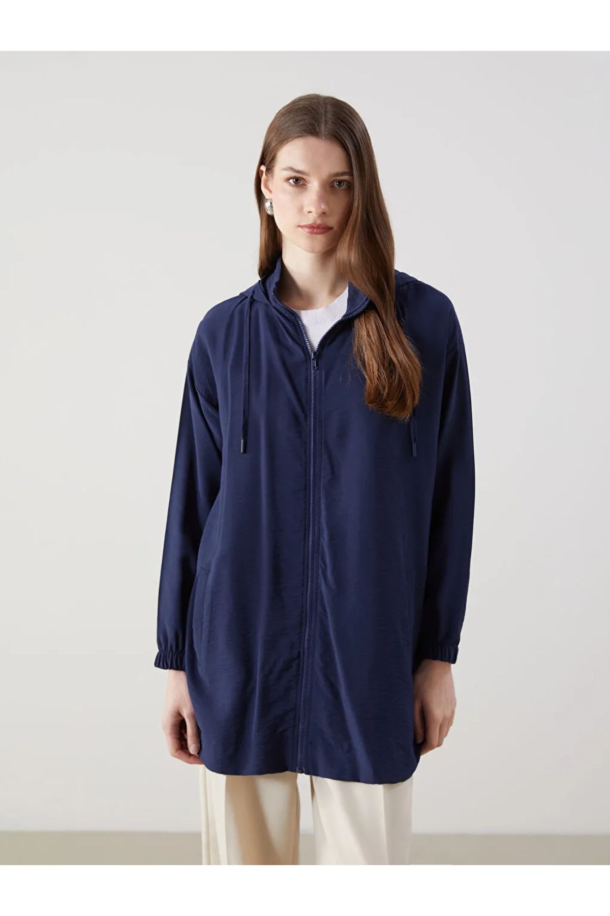 LC Waikiki Kapüşonlu Düz Oversize Kadın Tunik