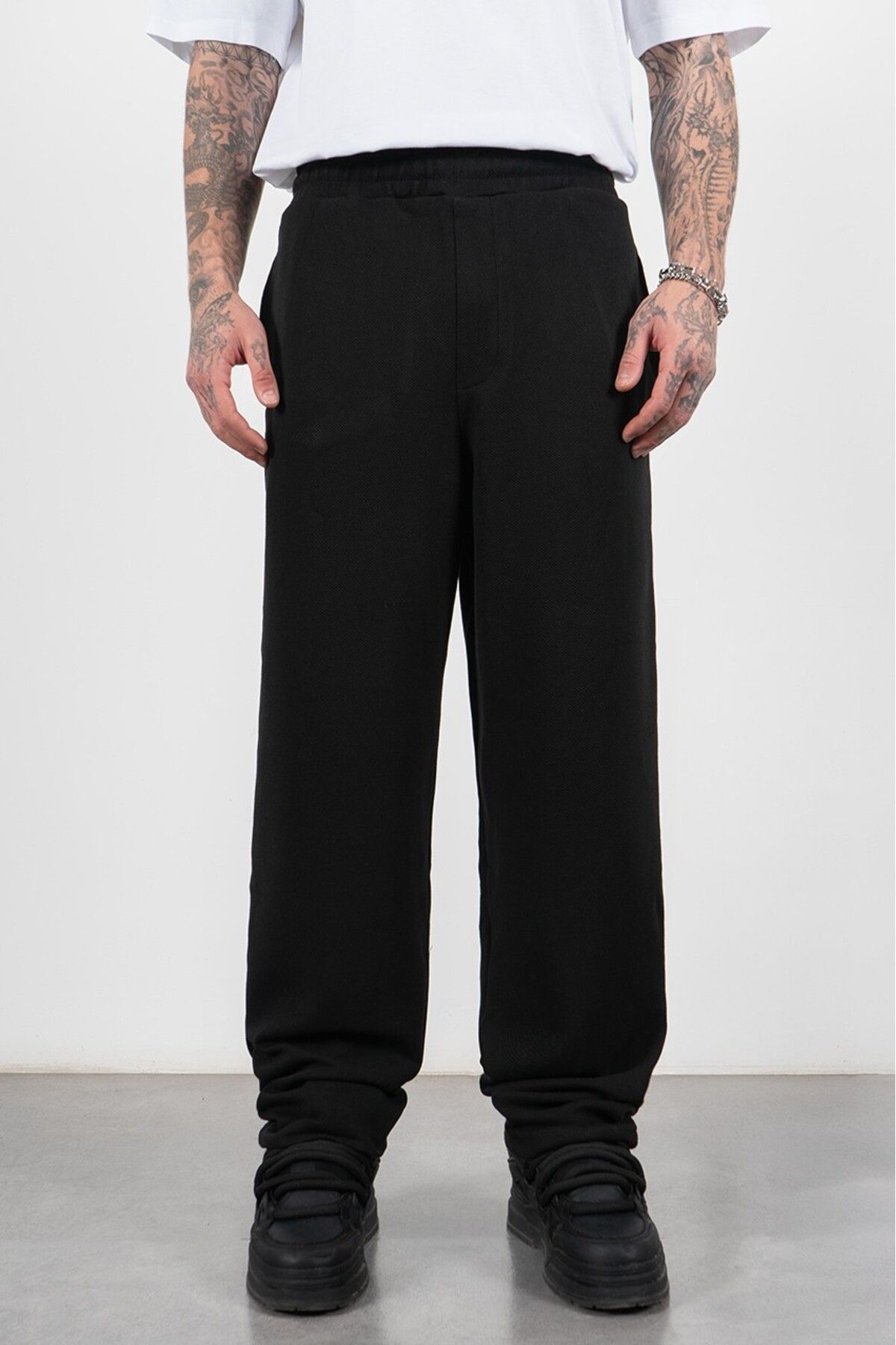 Twobucks Siyah Baggy Fit Erkek Eşofman Altı