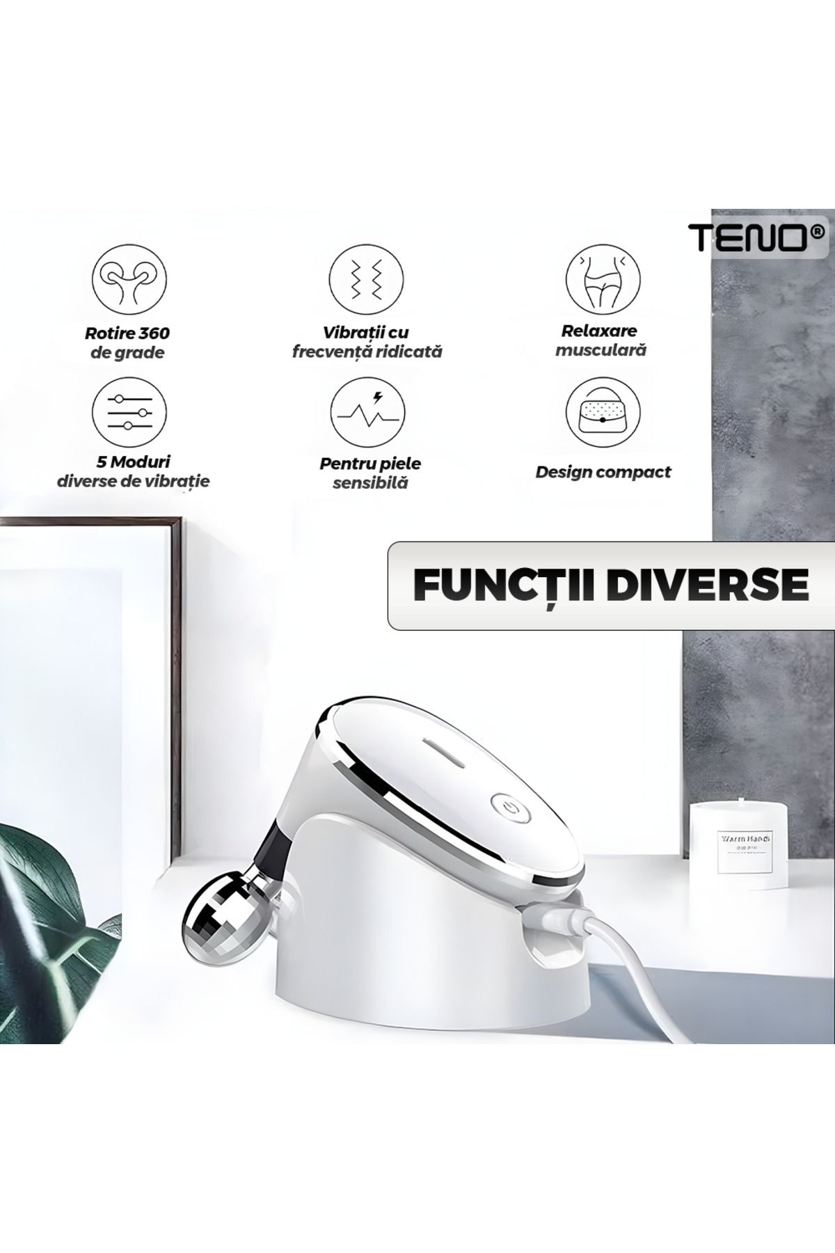 Teno-Teno® Microcurrent Facial Treatment Device, 3D face lift, white 5
