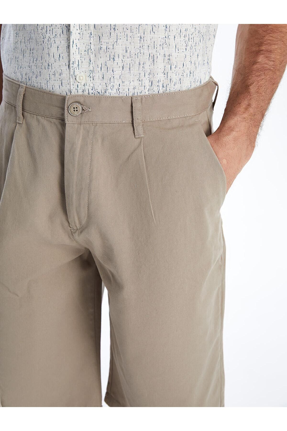 LC Waikiki-Lcwaikiki Basic Comfortable Fit Gabardine Men's Bermuda Shorts (S5) 3