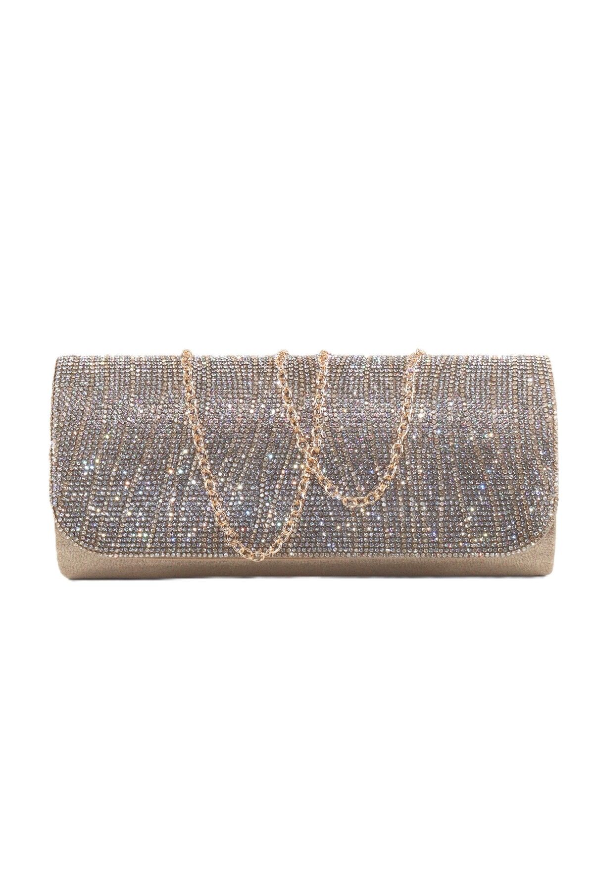 KEEBA Suyolu taşlı gold abiye çanta. Abiye portföy clutch davet altın çantası kadın gold abiye taşlı çanta