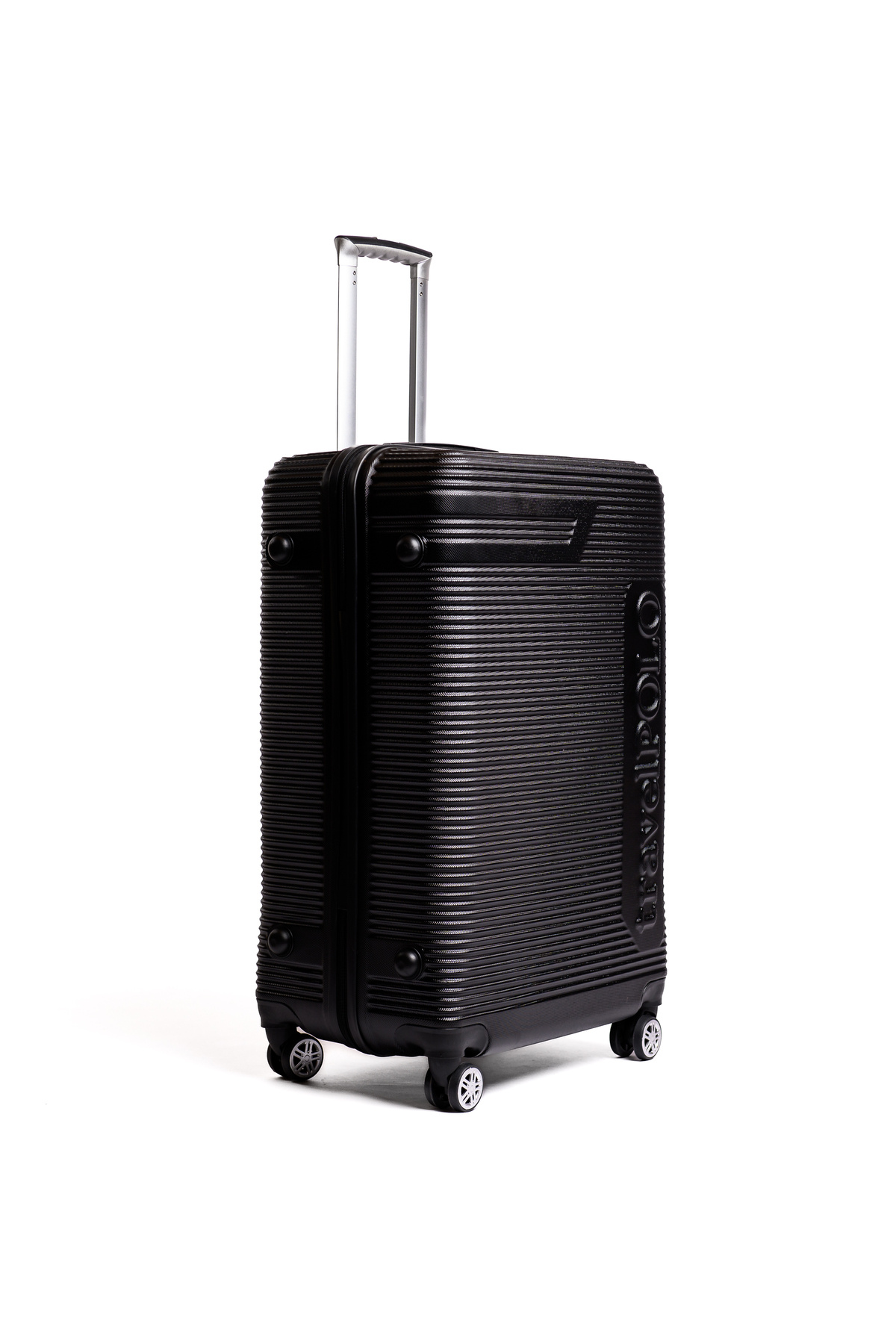 Travel POLO-Medium trolley, TRAVEL POLO, 67x41x29cm, A1011, checked luggage. ABS suitcase, Black 2