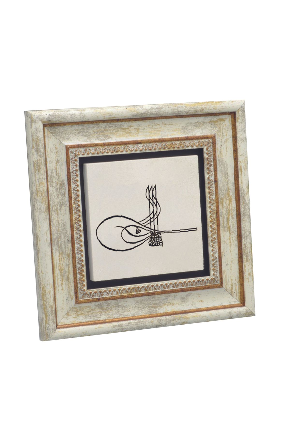 Sadrazam Kanuni Sultan Süleyman’ın Tuğrası Baskılı Doğaltaş Tablo (20 X 20 KH-237)