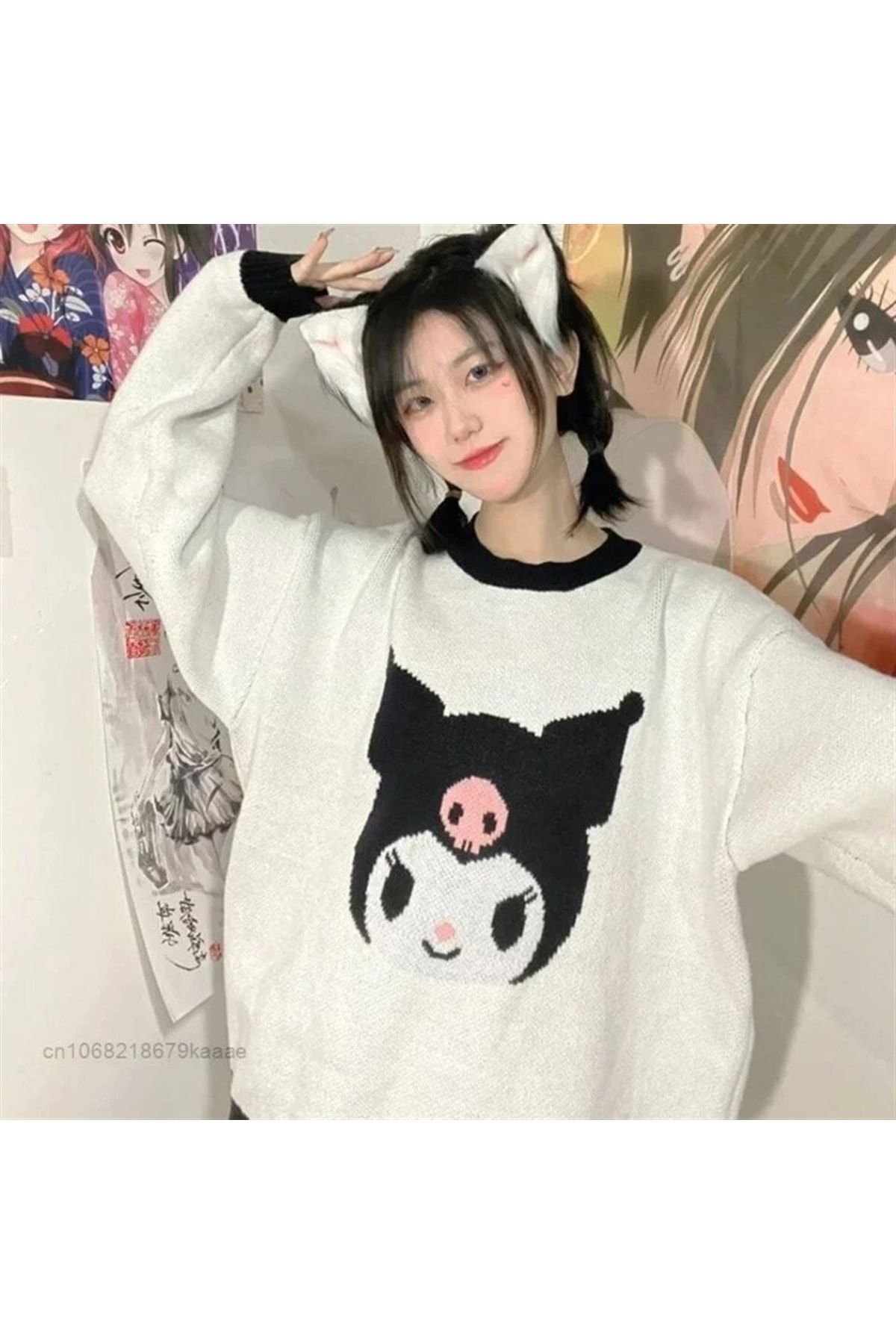 rengarenk outlet Anime Kuromi Sanrio Oversize Kazak